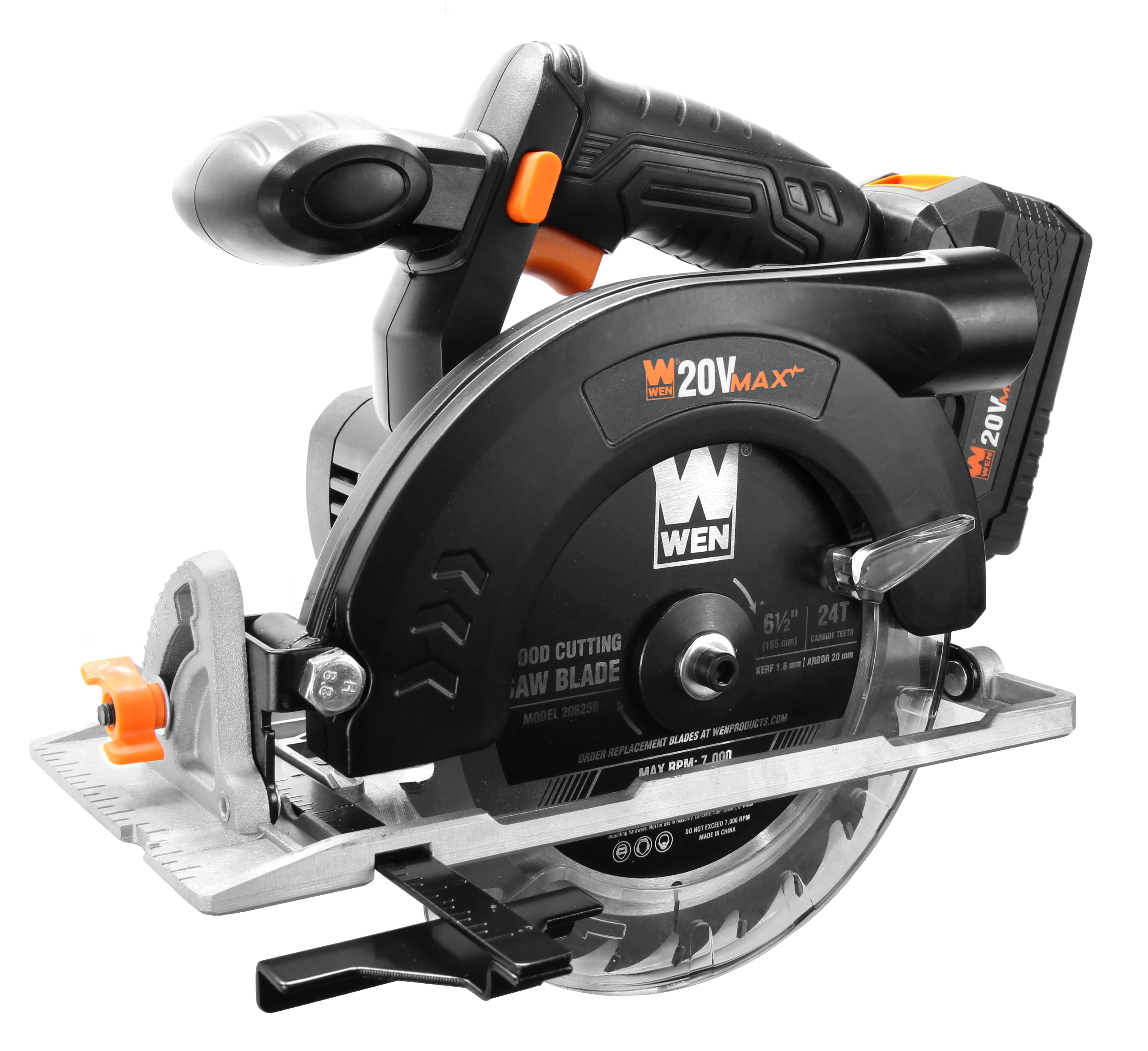 WEN 20V Max 6.5-Inch Cordless Circular Saw Kit with 4.0 Ah Lithium-Ion Battery and Charger (Black, 6.5 in) zjygh