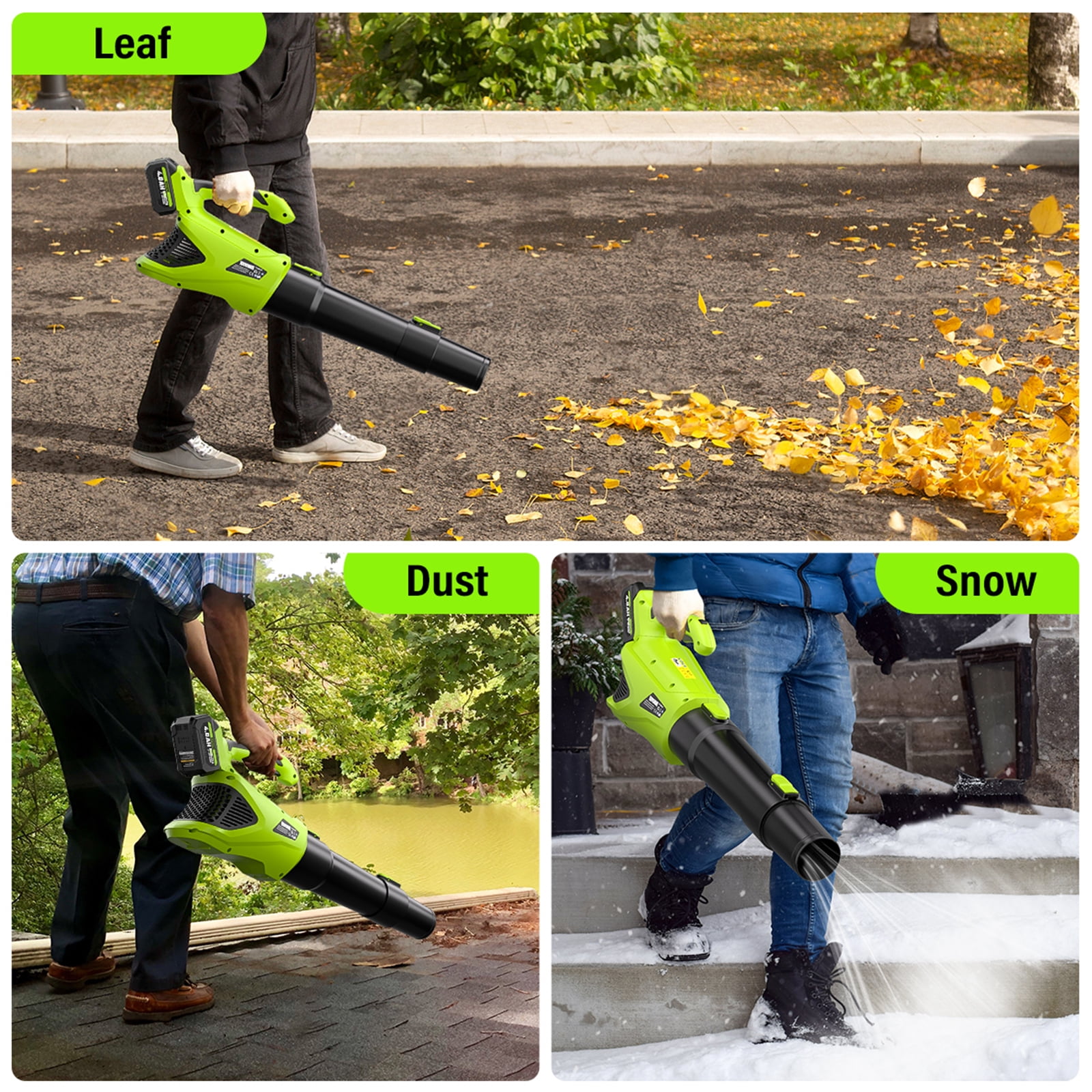 VERVEWAVE Cordless Leaf Blower, 580CFM Electric Handheld Blower with 5-Speed Control, Includes 2 x 4.0Ah Batteries and Charger (4.2 lb) uwsab