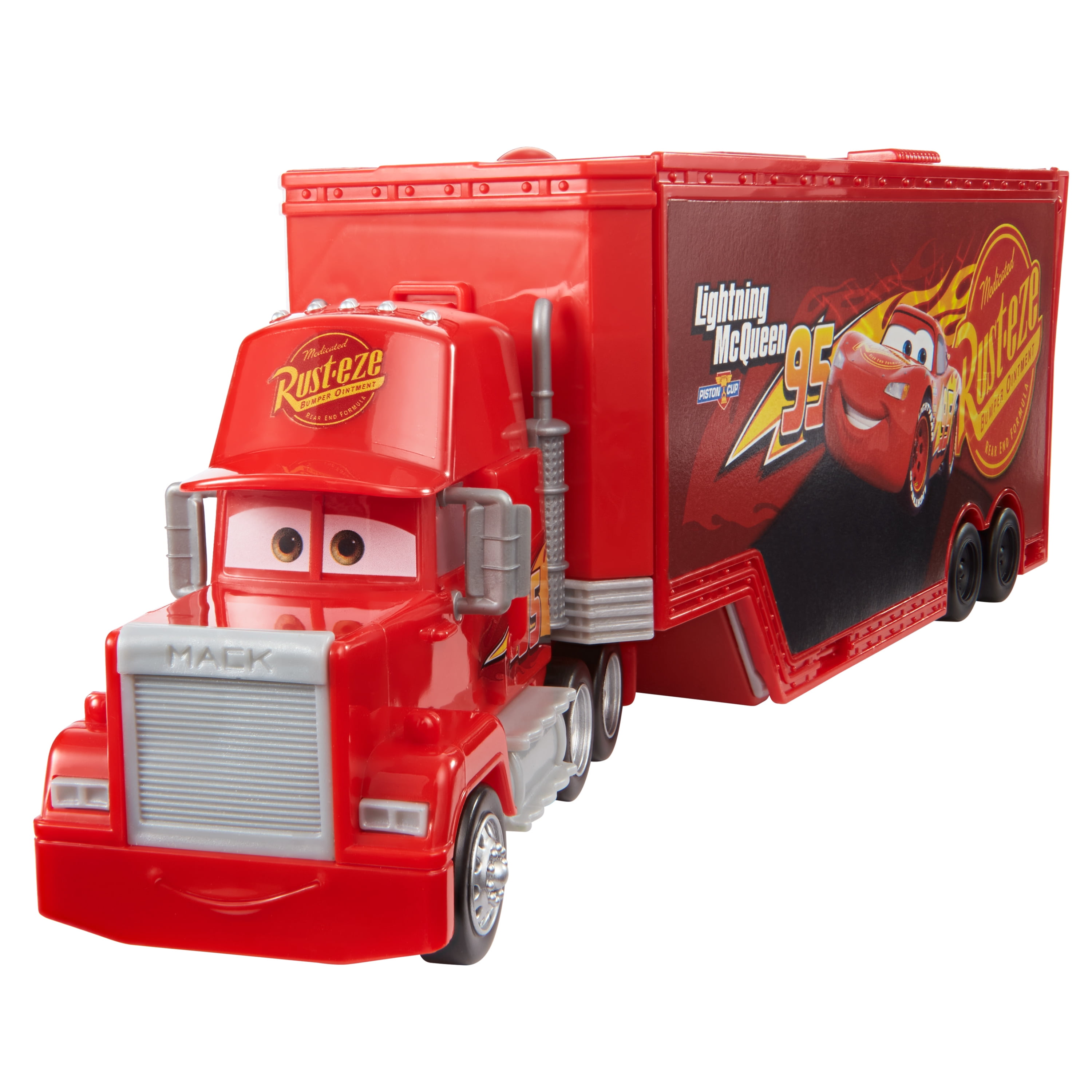 Disney Pixar Cars Transforming Mack Playset, 2-in-1 Transporter and Tune-Up Station (17 in) npm7u