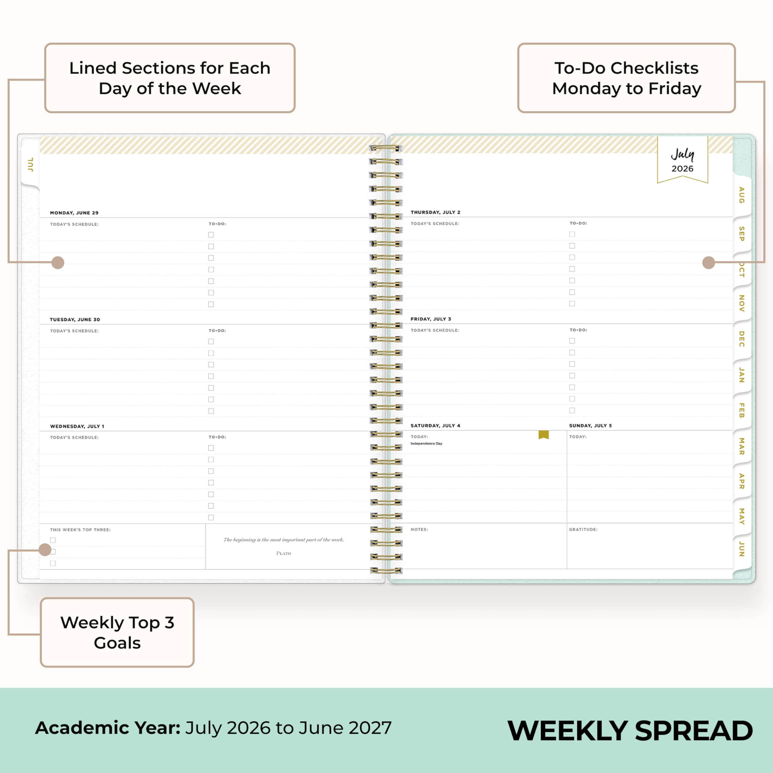 Blue Sky Day Designer 2026-2027 Academic Planner, Weekly & Monthly Organizer (Secret Garden Mint, 8.5 in x 11 in) 40ygv - Image 3
