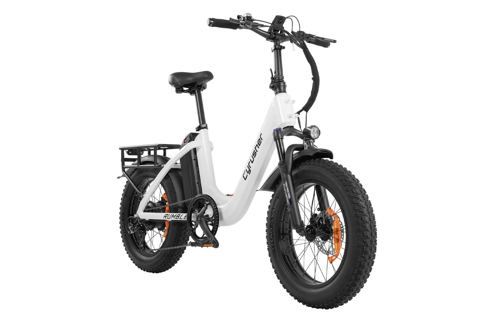 Cyrusher Rumble Electric Bike 500W Motor 48V 18Ah Step-Through E-Bike (White, 20 in) 6ucew