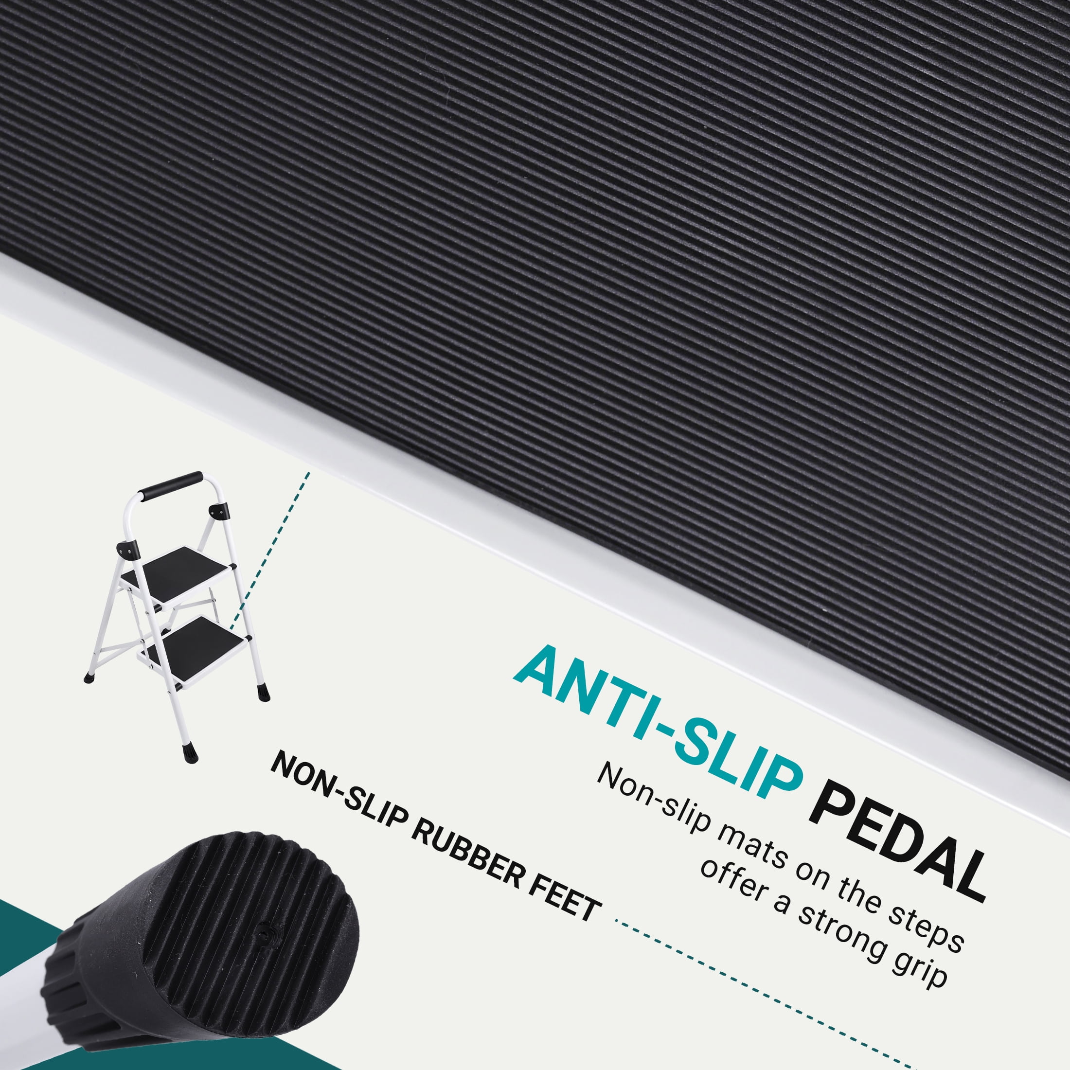 edx 4-Step Folding Step Stool for Adults (Black, 330 lb Capacity) mt8ui - Image 3