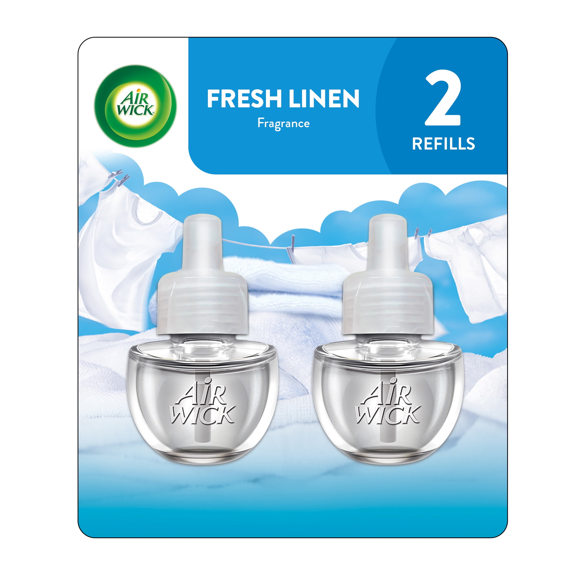 Air Wick Plug-in Scented Oil Refills, Fresh Linen, Long-Lasting Home Fragrance (2 Count) neeeu