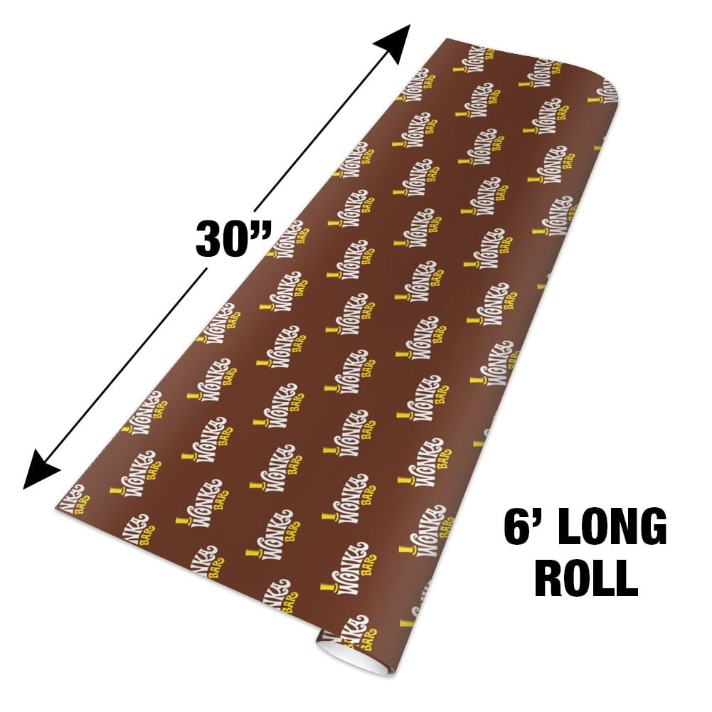 Graphics and More Willy Wonka and the Chocolate Factory Wonka Bar Logo Premium Gift Wrapping Paper (30 in x 72 in) ob1lp