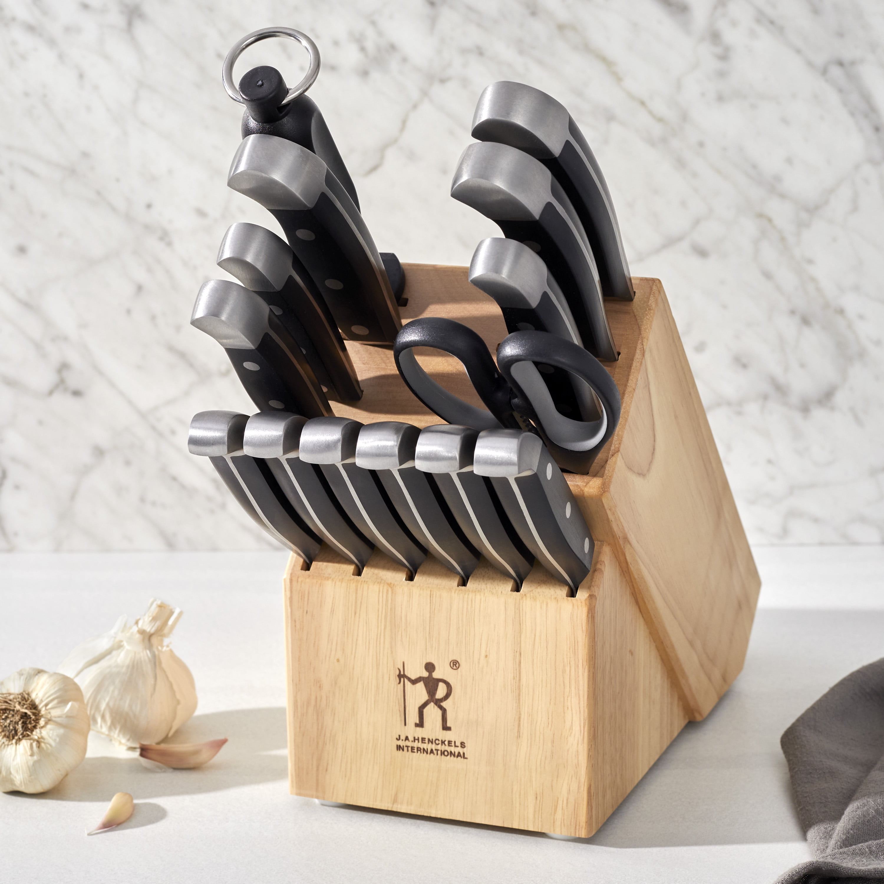 Henckels Statement Knife Block Set (15-Piece, Black) ivwa5