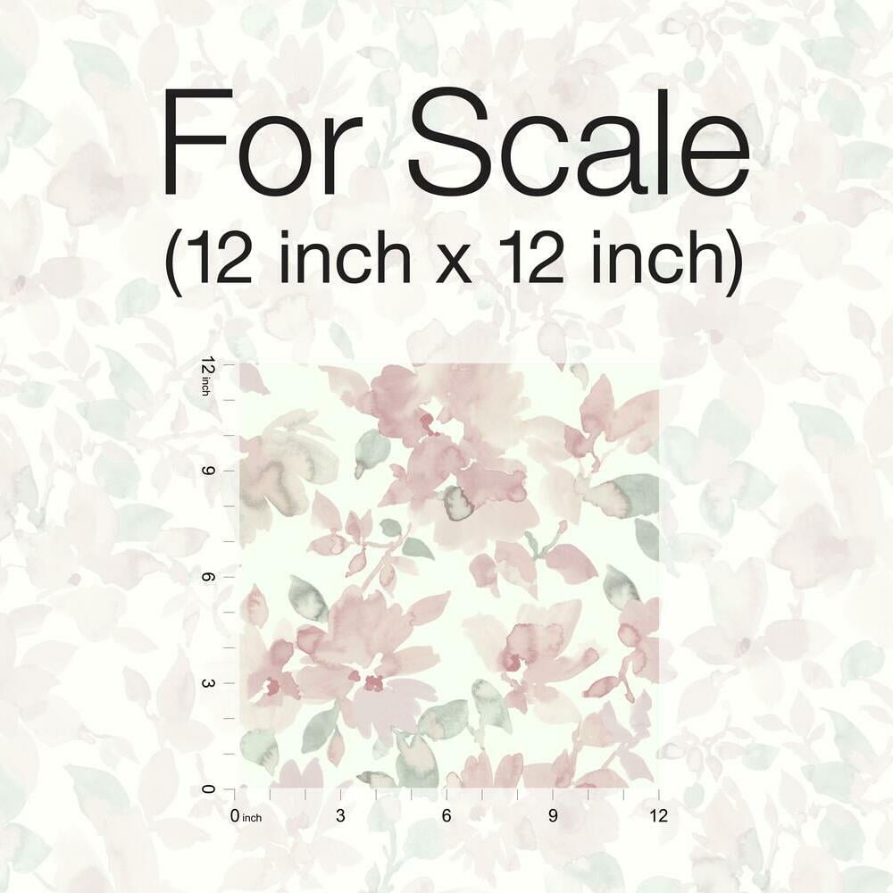 RoomMates Floral Peel and Stick Wallpaper, Removable Self-Adhesive Wall Decor (Light Pink, 28.18 sq ft) 01qoa