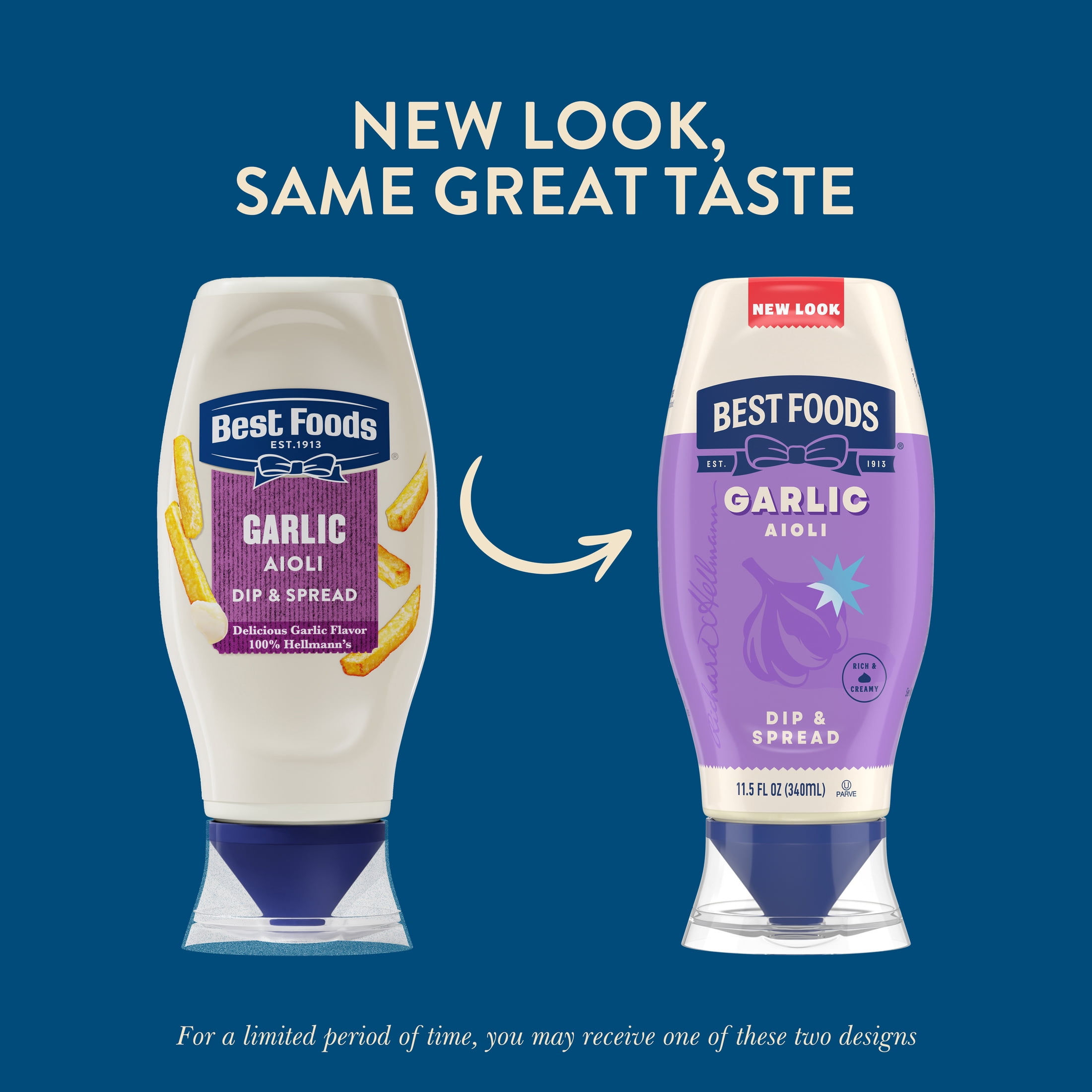 Best Foods Garlic Aioli Dip and Spread, Creamy Garlic Condiment for Sandwiches and Fries (11.5 fl oz) touaf