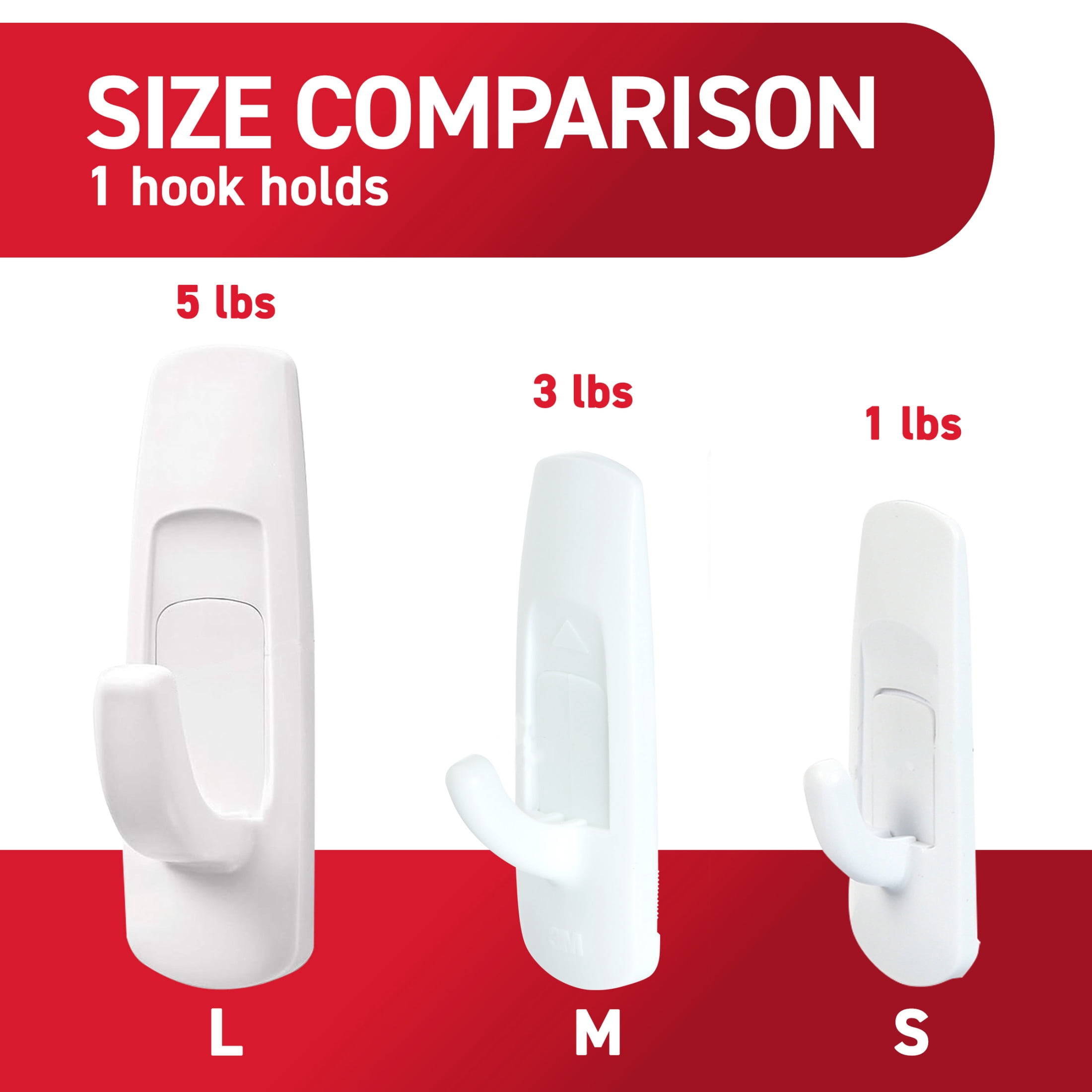 Command Large Utility Hooks for Damage-Free Wall Hanging (White, 3 Hooks and 6 Strips) bzusy