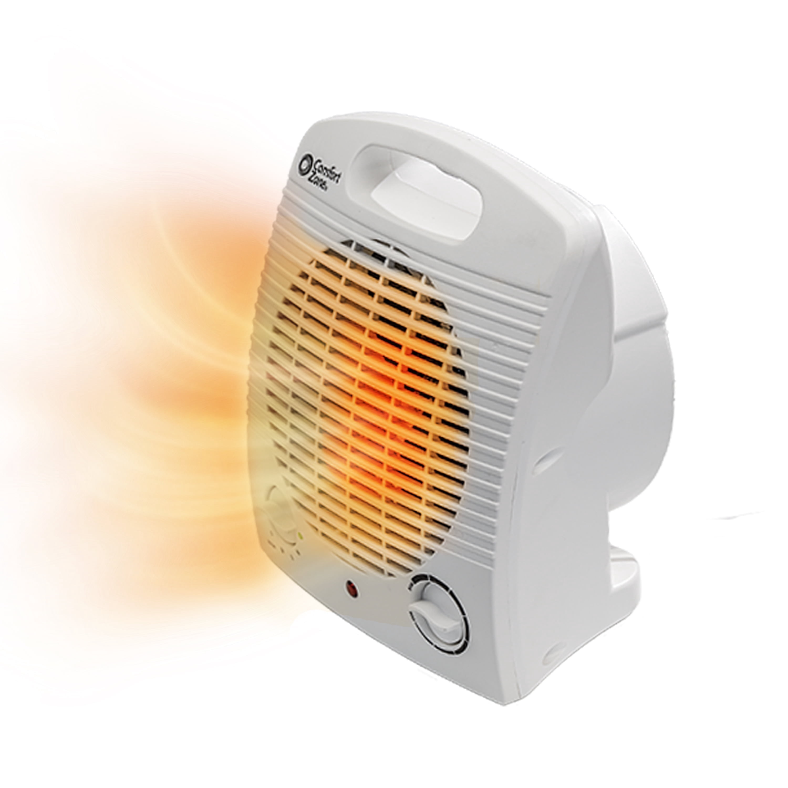Comfort Zone Portable Electric Space Heater with Adjustable Thermostat (White, 150 sq ft) 3dexo