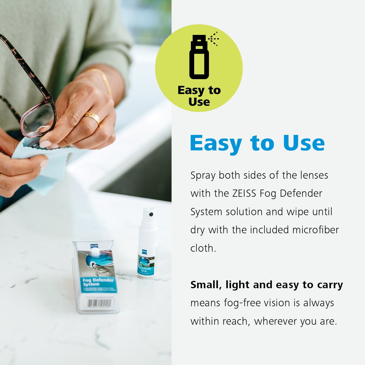 ZEISS Fog Defender System Anti-Fog Lens Spray Kit (Clear, 0.5 fl oz) 6948b