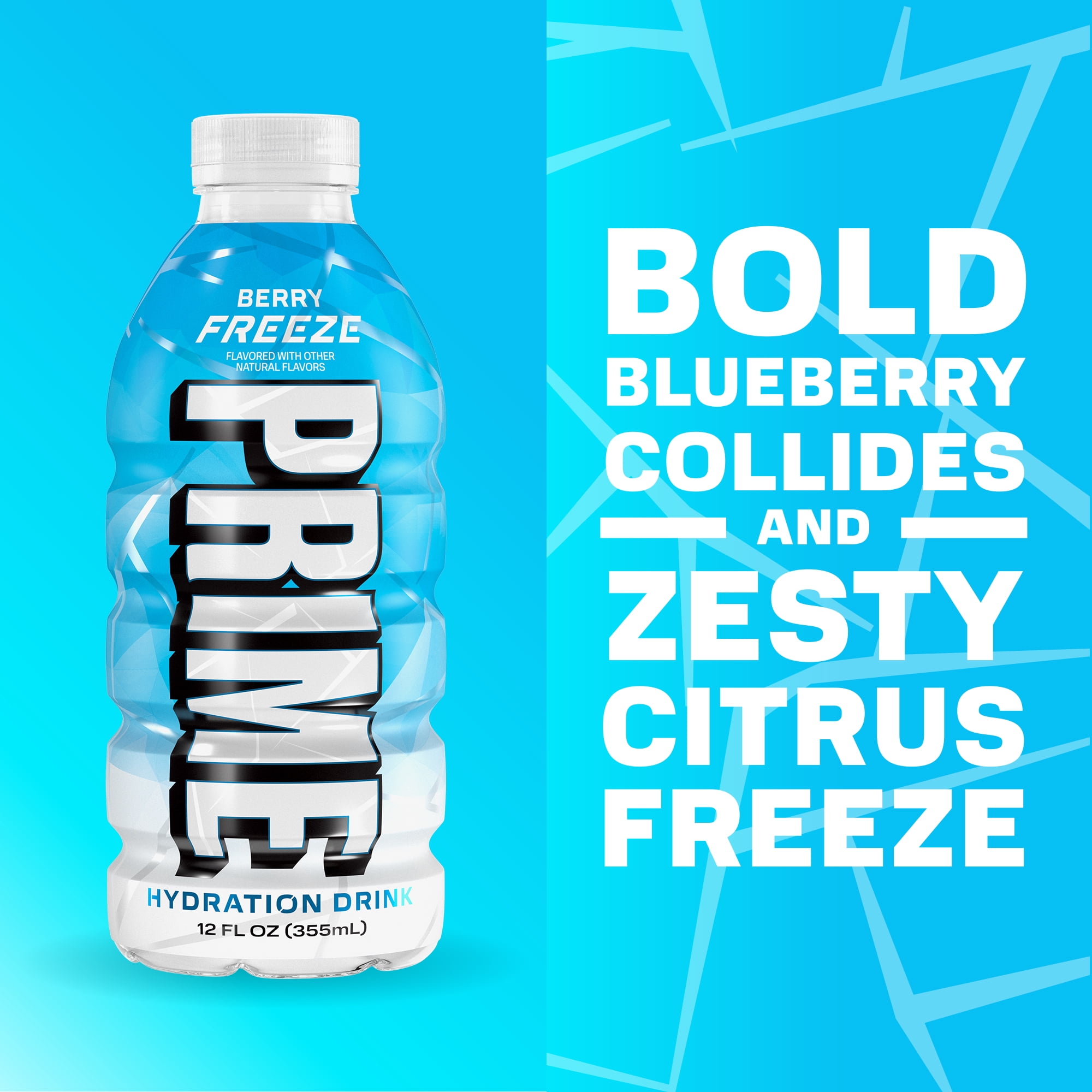 PRIME Hydration Sports Drink Variety Pack, Electrolyte Infused Beverage (Ice Pop, Cherry Freeze, Berry Freeze, 15 Pack, 12 fl oz) zpqk8