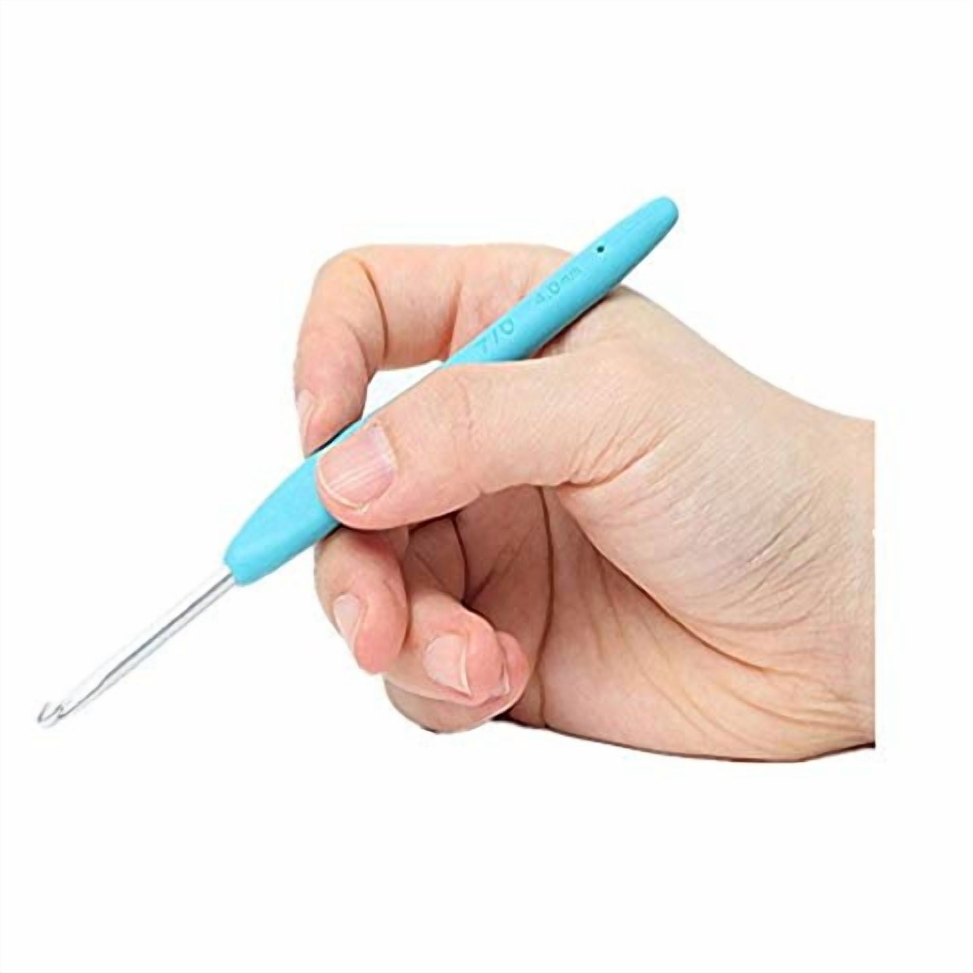 Disen Ergonomic Crochet Hooks Set, Soft Rubber Handle Knitting Needles for Crafting (Multicolor, 12-Piece Set) r9mec