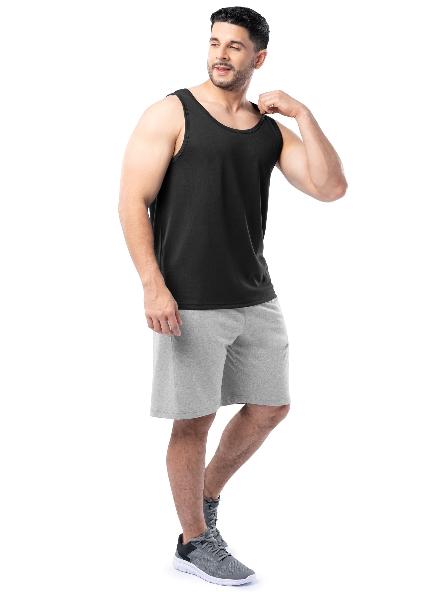 Athletic Works Men's Core Active Tank Top, Moisture-Wicking Sleeveless Workout Shirt (Black, S) y6mv3