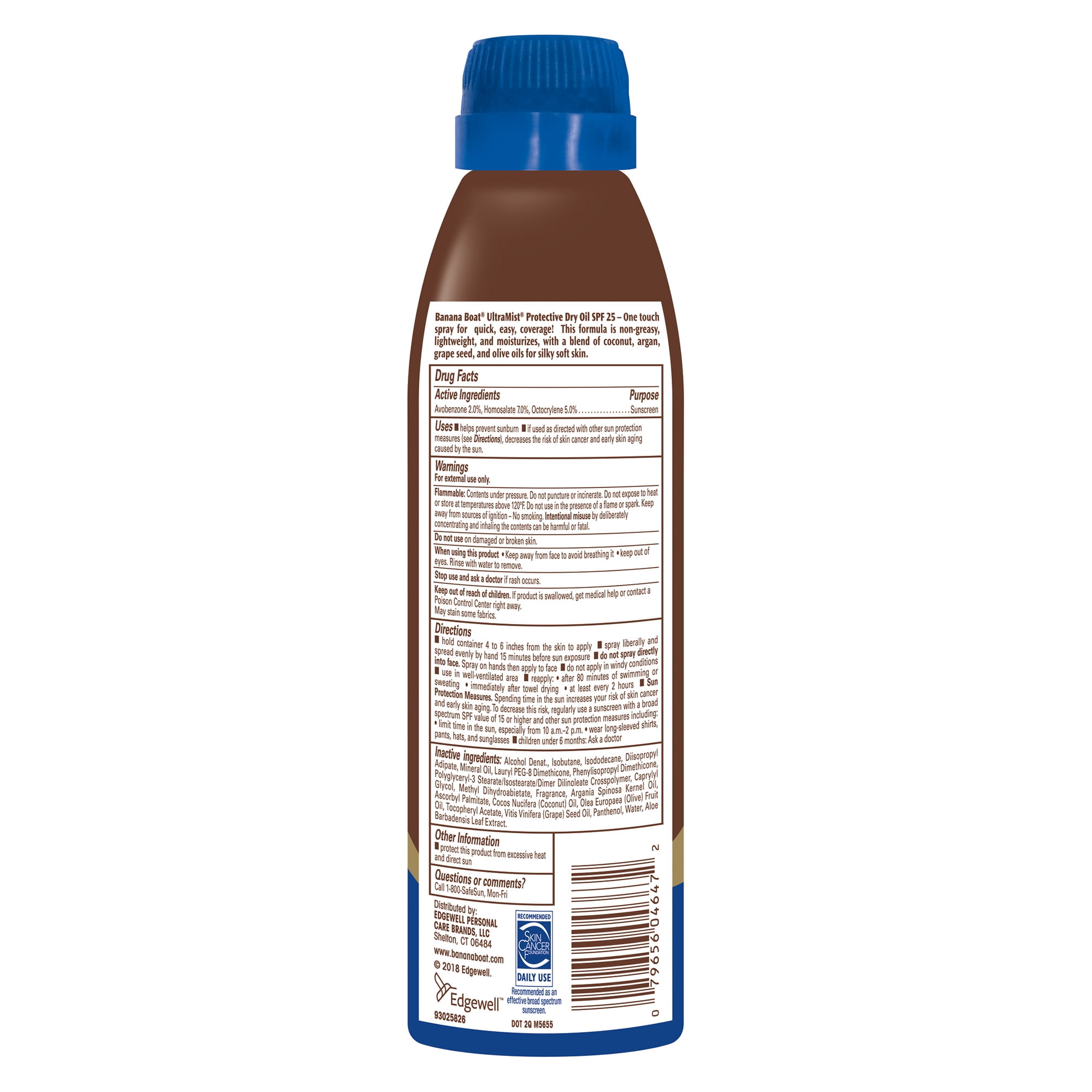Banana Boat Protective Dry Oil Sunscreen Spray SPF 25 (Clear, 6 oz) rfeqp