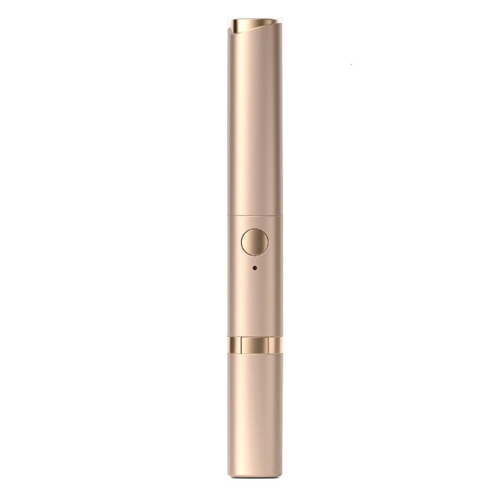 Necvior 2-in-1 Electric Eyebrow Trimmer and Heated Eyelash Curler, Precision Facial Hair Remover (Gold) l3n2t