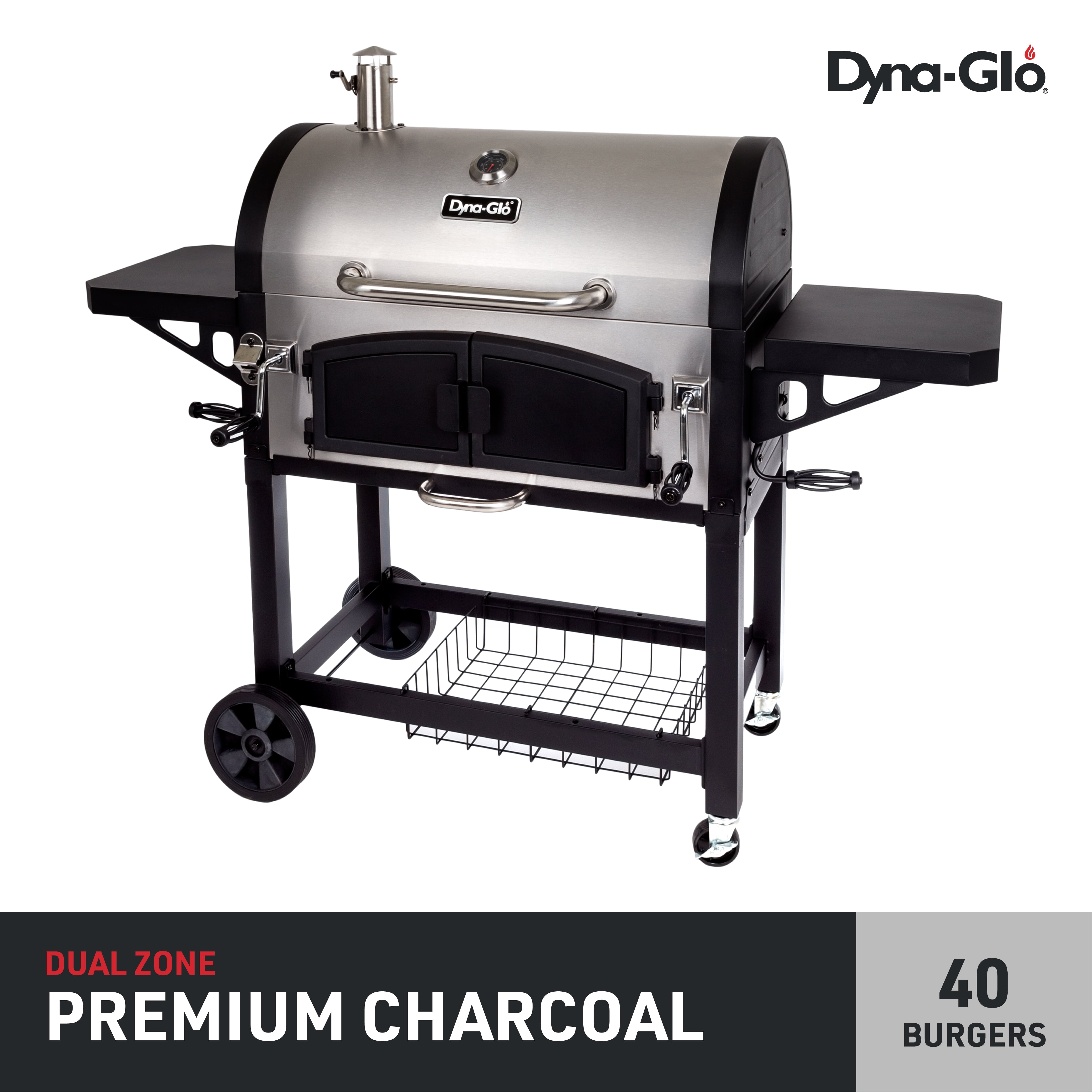 Dyna-Glo X-Large Premium Dual Chamber Charcoal Grill (Silver, 816 sq in) 9th0h