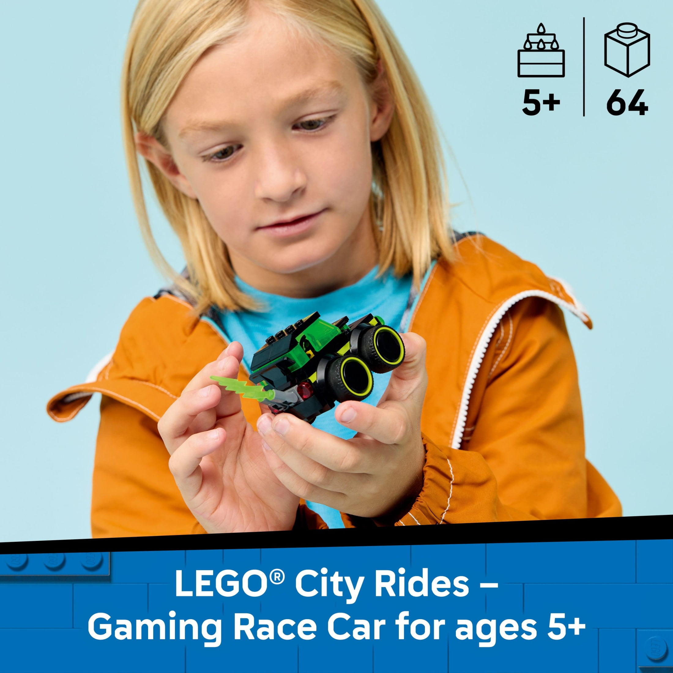 LEGO City Gaming Race Car Building Set with Minifigure (64 Pieces) ggper