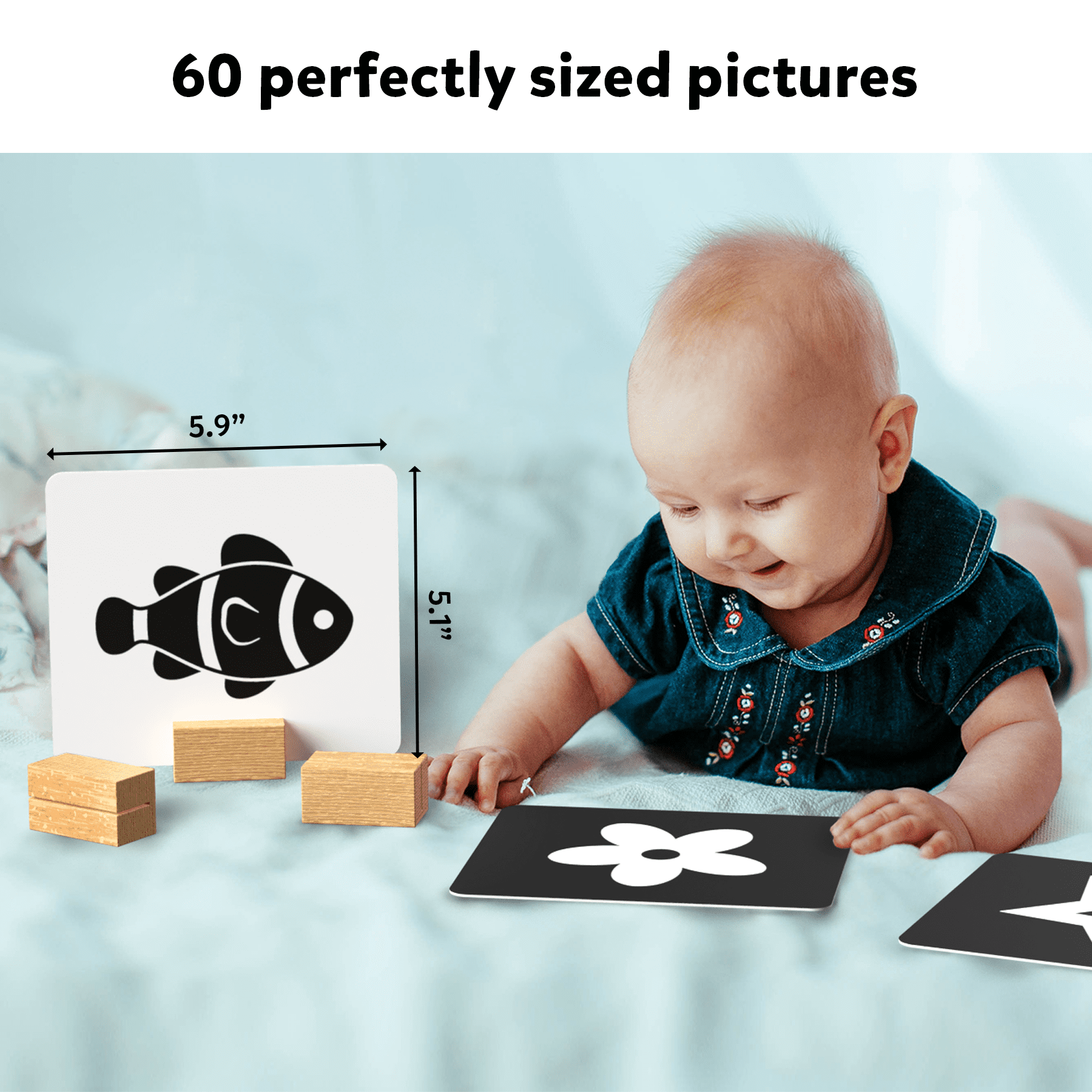 Skillmatics High Contrast Visual Stimulation Flash Cards for Infants (Black and White, 5.1 in x 5.9 in) k6v36