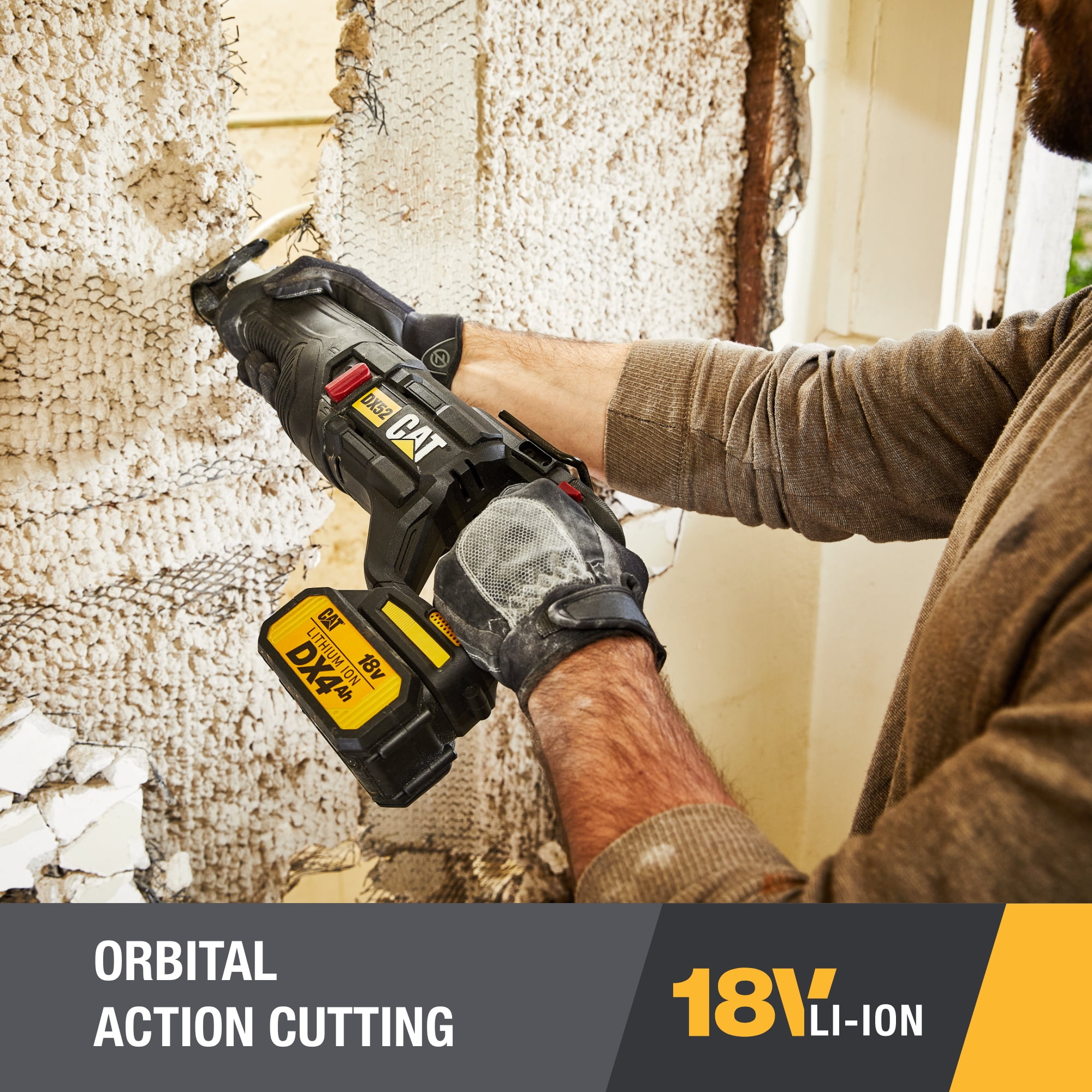 Caterpillar DX52 18V Cordless Brushless Reciprocating Saw with 4.0Ah Battery and Charger (1.19 in Stroke) 439vh