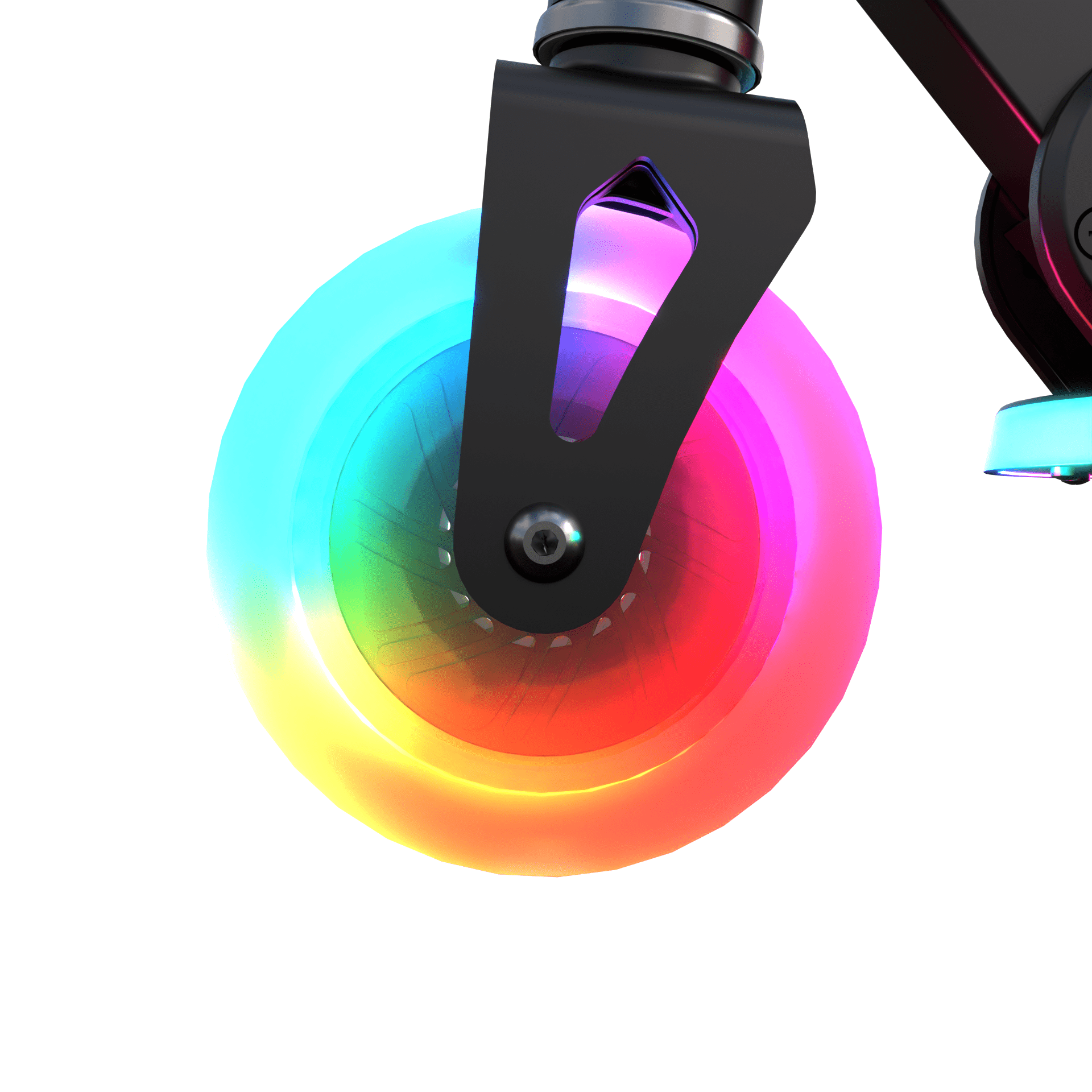 Melo Supernova Kick Scooter - Kids Folding LED Light-Up Scooter with Adjustable Handlebars (Black, 30 in) nimbb