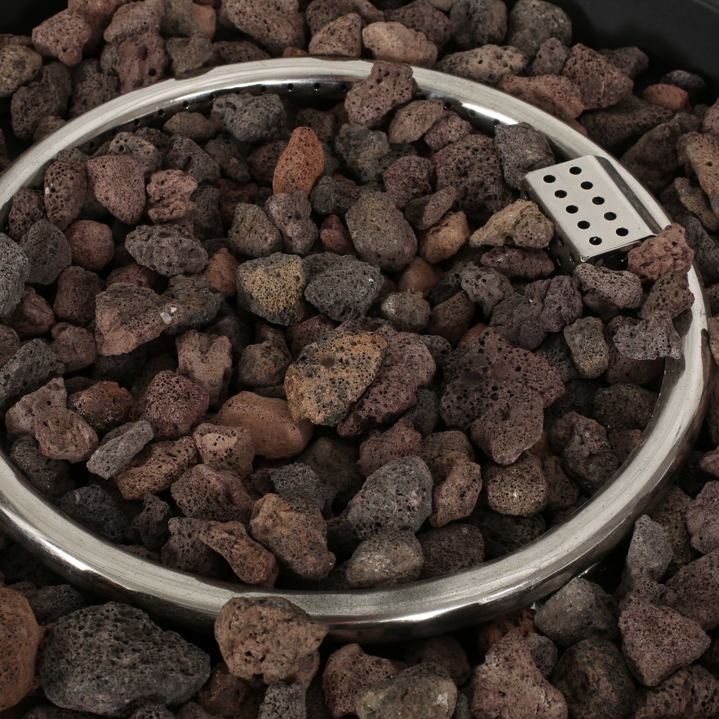 Noble House Reign Metal Outdoor Circular Fire Pit (40,000 BTU, Brown, 32 in x 32 in x 13.5 in) eqvk2