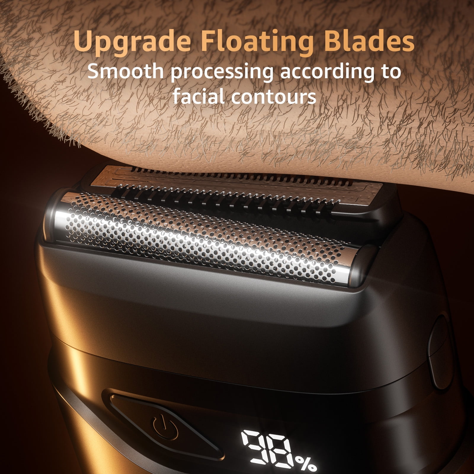 Nogroa Electric Razor for Men, Portable Mini Foil Shaver with 2 Floating Blades, IPX7 Waterproof, USB-C Rechargeable (Black, 1 Count) y2881