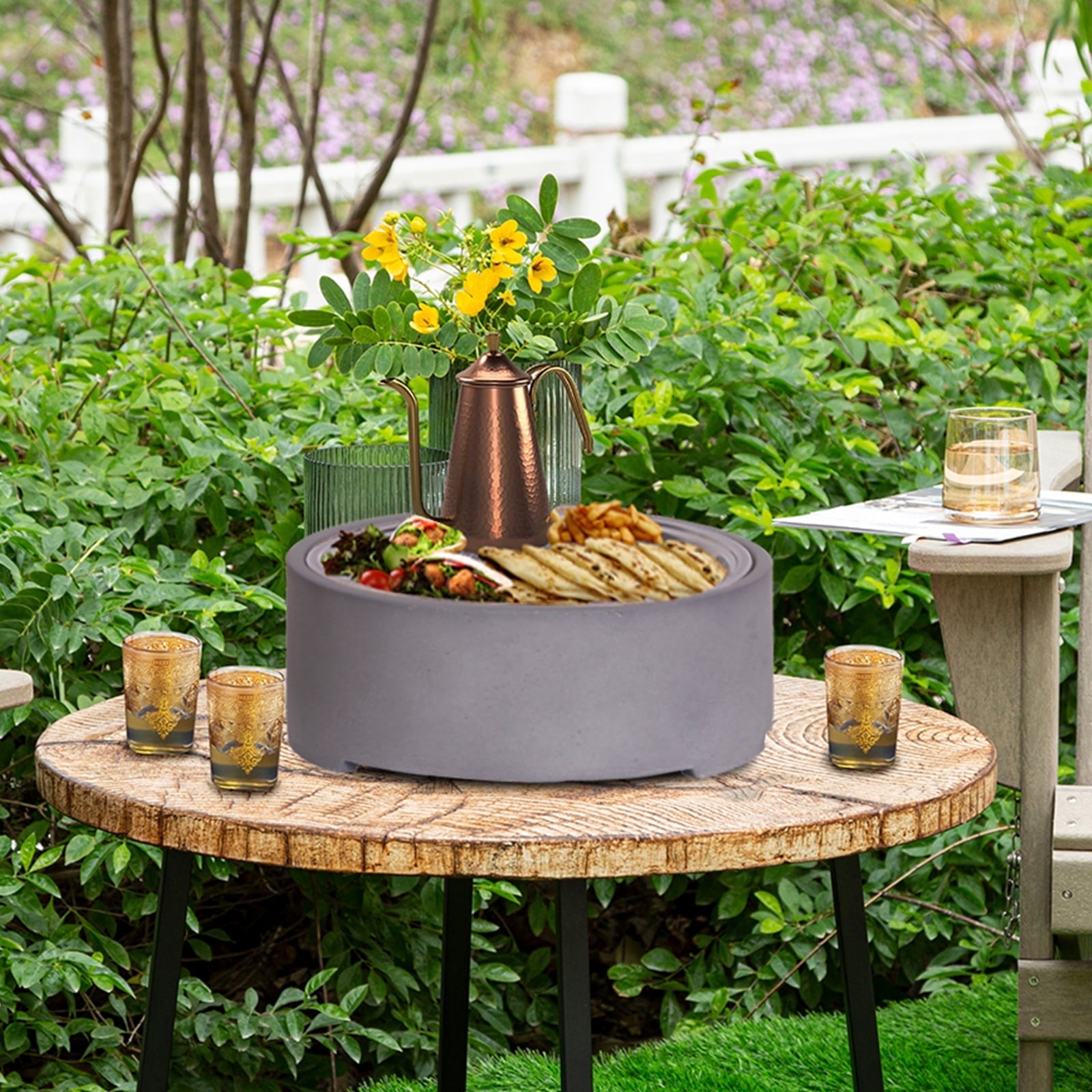 PDP Charcoal Grill Tabletop BBQ Smoker for Outdoor Camping and Patio (Gray, 15 in) 0aiya