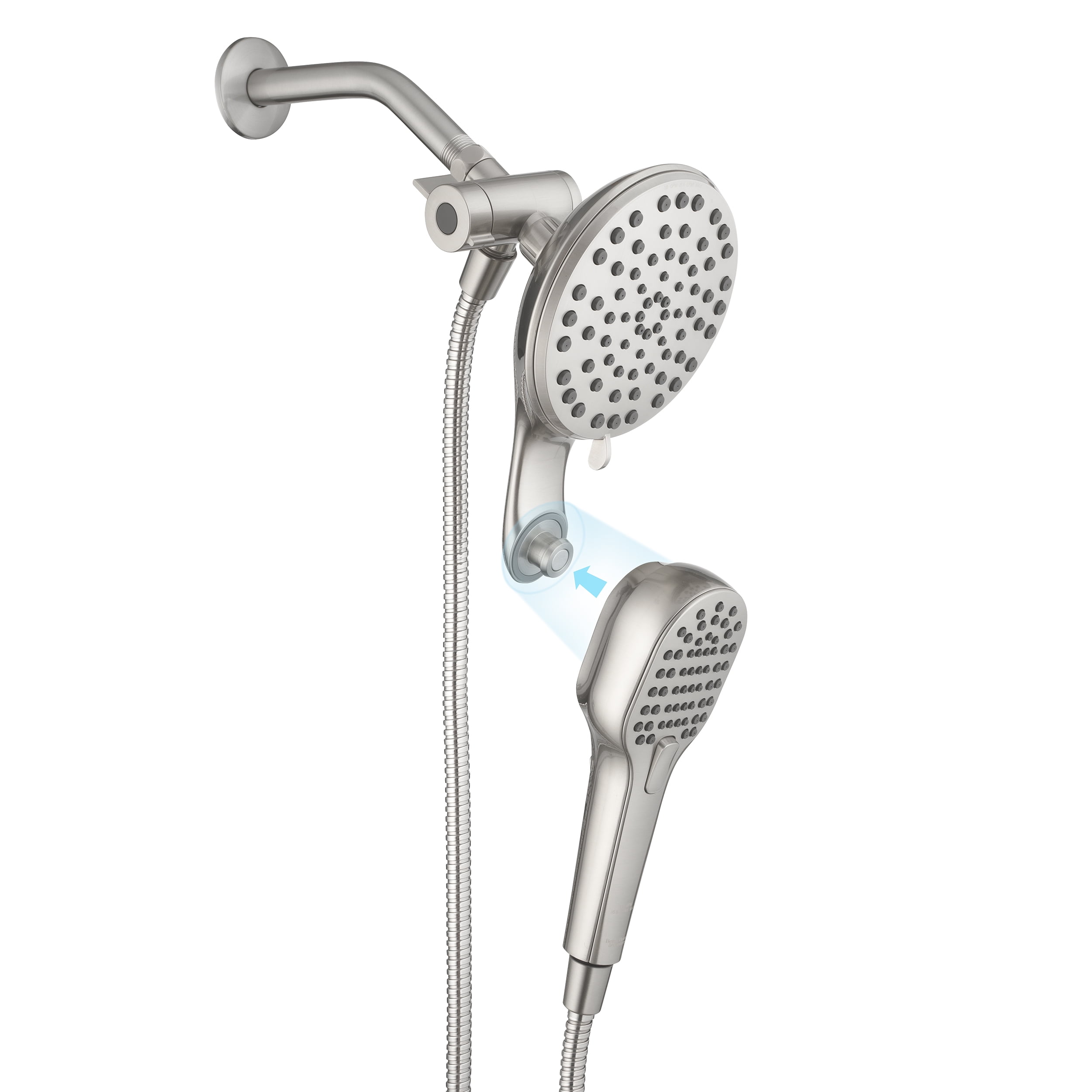Better Homes & Gardens Magnetic Dual Showerhead Combo (Satin Nickel, 72 in Hose) a5esw