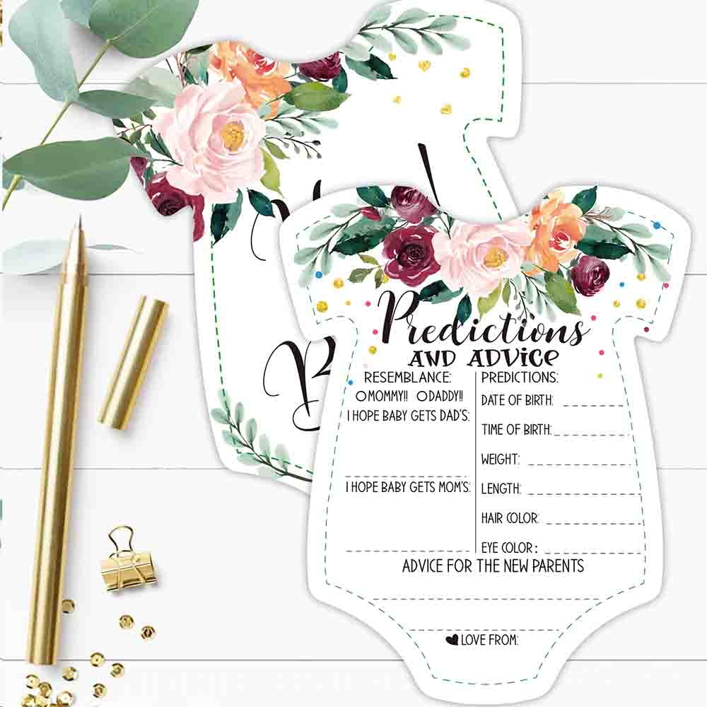 Generic Baby Shower Prediction Cards Gender Reveal Party Game Activity Set (30 Pack, 5.5 x 7 in) c31dd