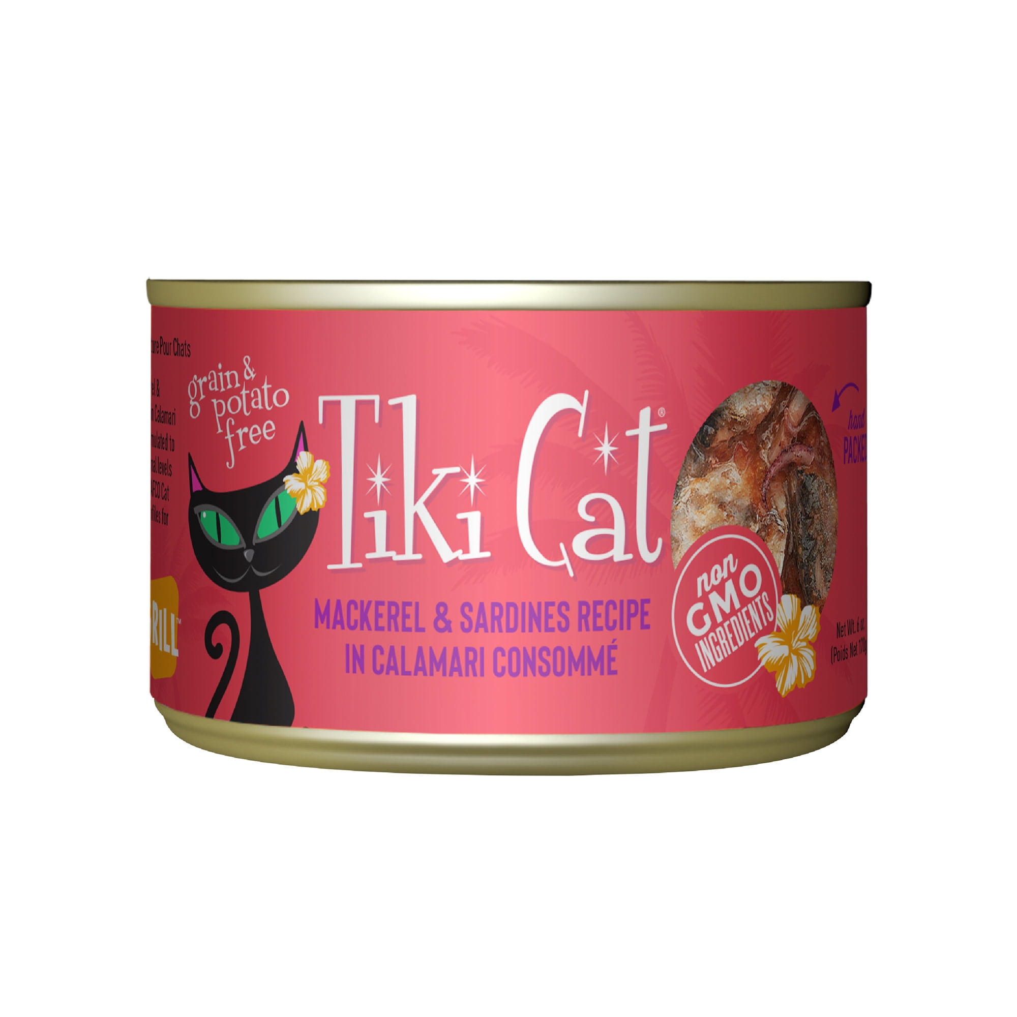 Tiki Pets Cat Grill Wet Cat Food, Mackerel & Sardines Recipe (6 oz) uzgeh