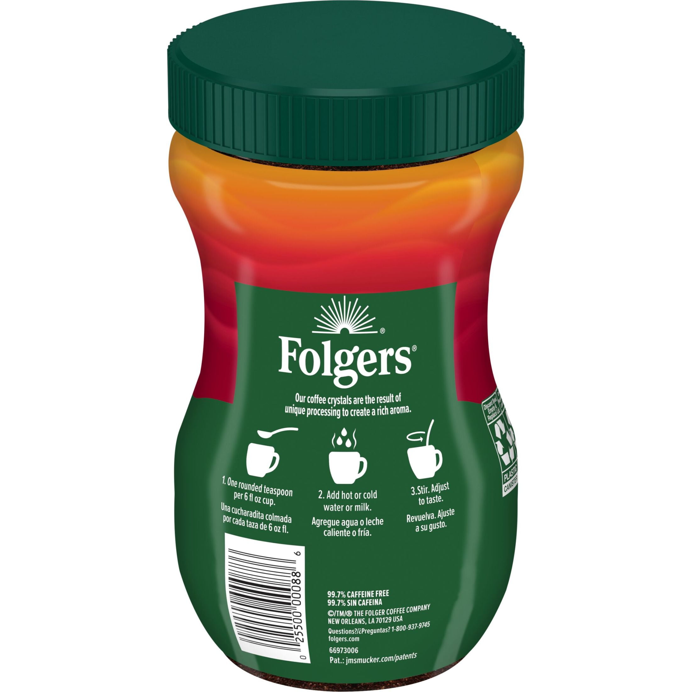 Folgers Classic Decaf Instant Coffee, Smooth Medium Roast (8 oz) iq677 - Image 3