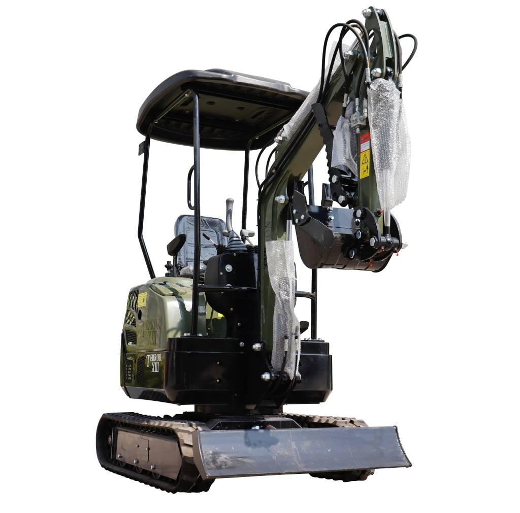 TYPHON TERROR XIII Mini Excavator (1.3 Ton, Green, 13.5hp Engine) 661v1