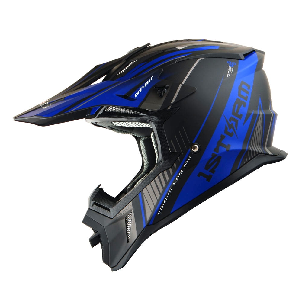 1Storm Adult Motocross Helmet for ATV BMX Dirt Bike Racing (Storm Blue, Large) m65dr