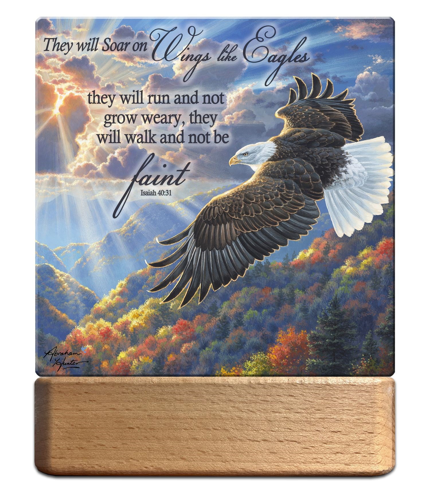 Glow Decor LED Night Light and Wall Plaque with Scripture (Freedom, 7 in) 30jei