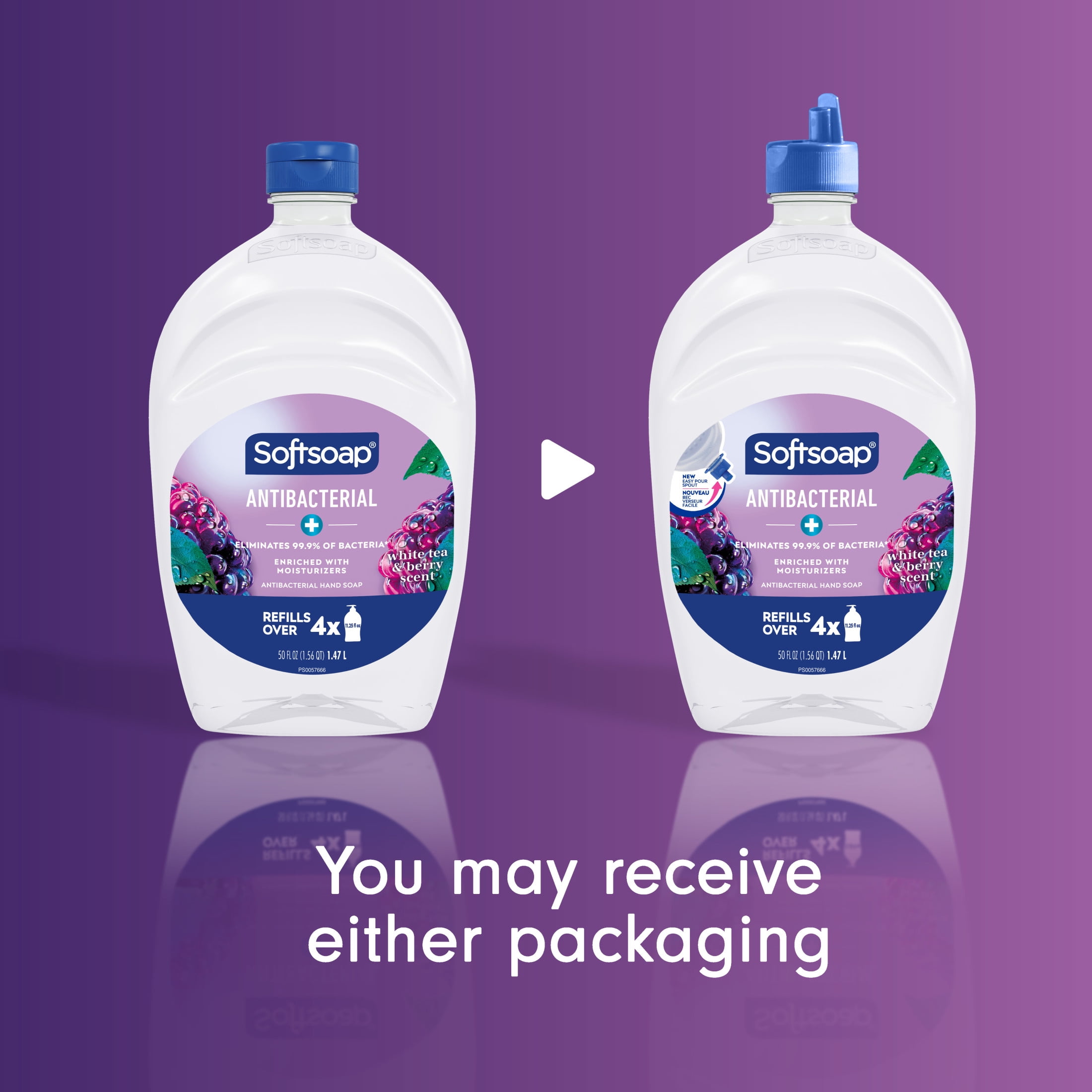 Softsoap Antibacterial Liquid Hand Soap, Moisturizing Formula with White Tea and Berry Scent (White, 50 fl oz) 4e9n3