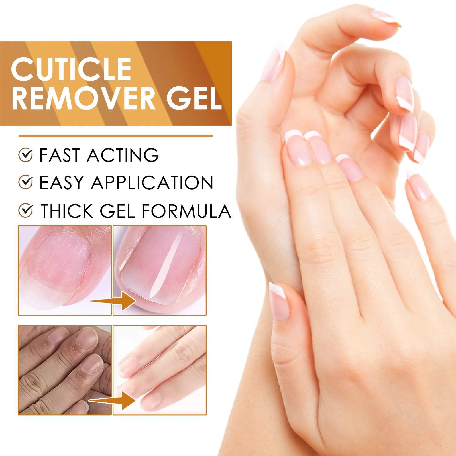 Beessbest Instant Cuticle Remover Gel, Professional Manicure & Pedicure Nail Care Treatment (1 fl oz) 1qclh
