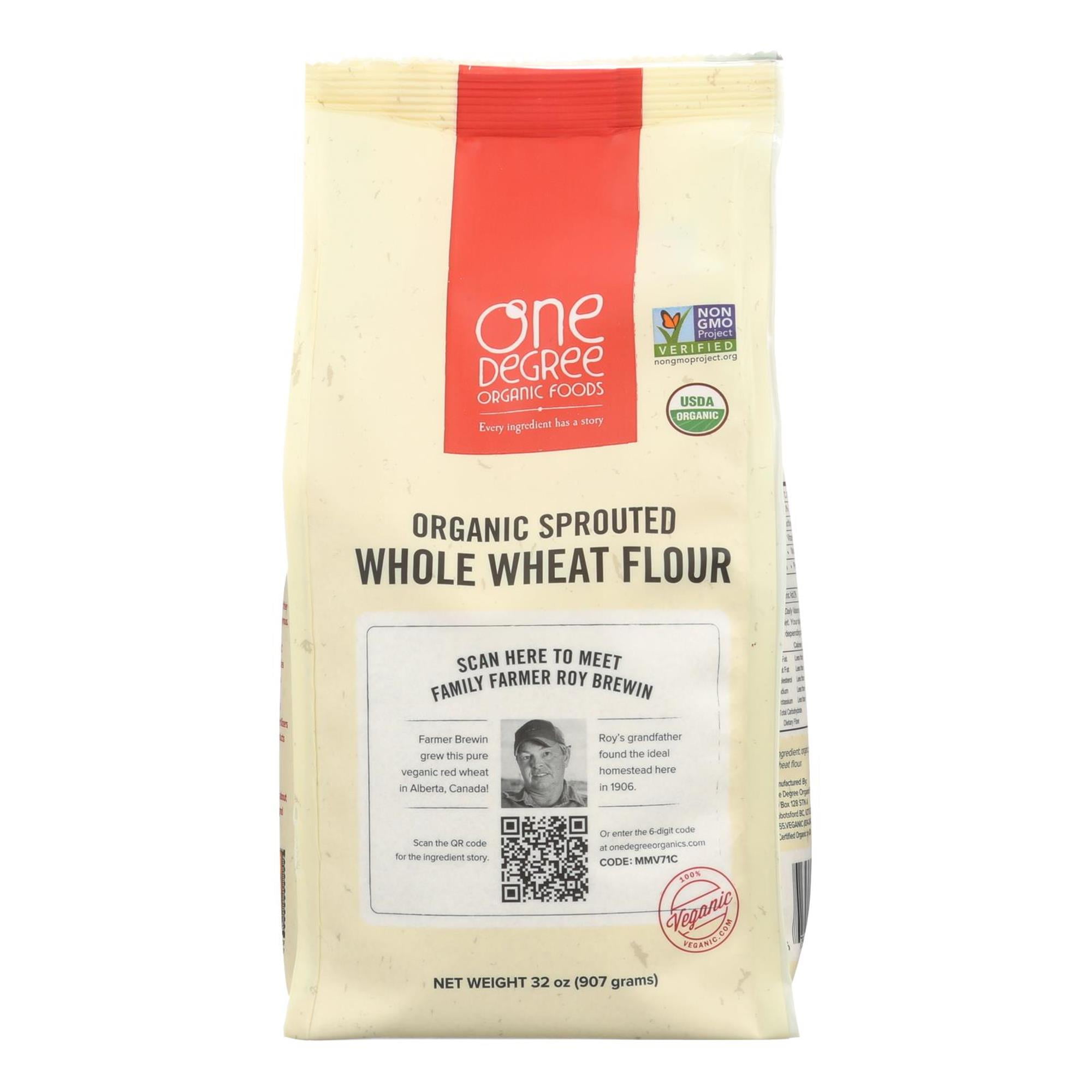 One Degree Organics Sprouted Whole Wheat Flour (Non-GMO, Organic, 32 oz) phxi8