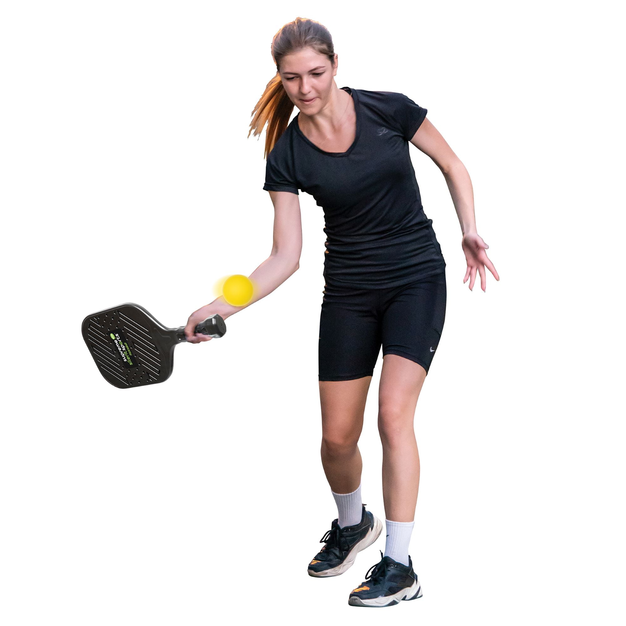 Supreme Silent Sports Pickleball Paddle Set, Noise-Reducing Indoor Practice Gear (2 Paddles, 2 Balls) hljxh