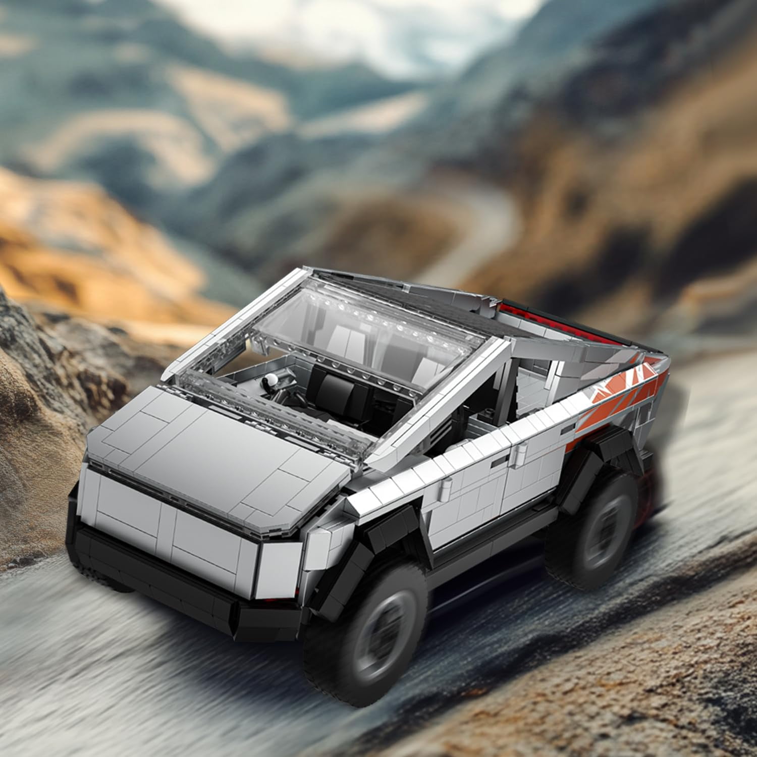 Remocguys Cyber Truck Building Set Vehicle Model Kit (White, 1067 Pieces) gq57y