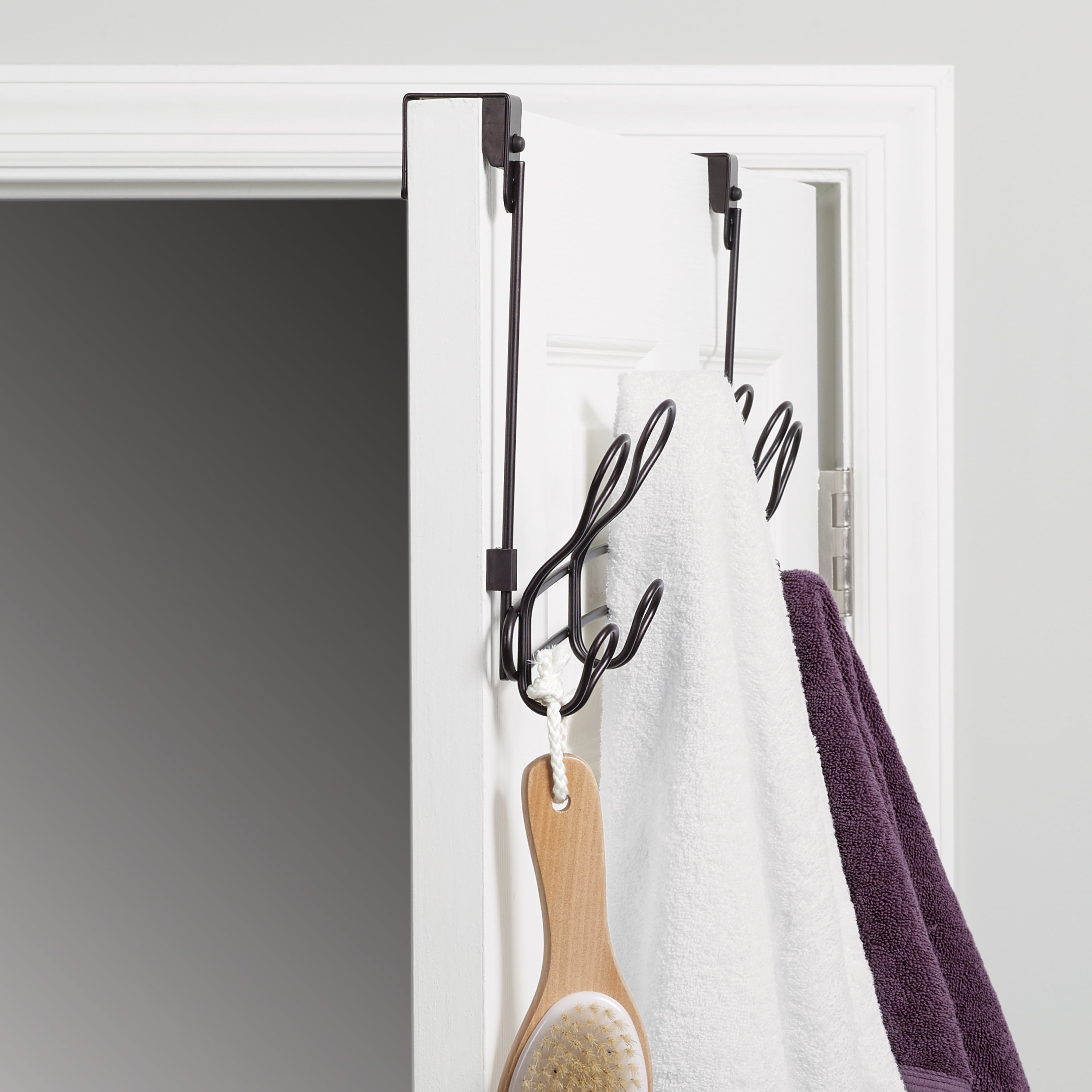 Mainstays SnugFit Over-the-Door Towel and Robe Rack (Oil-Rubbed Bronze, 6-Hook) sa432