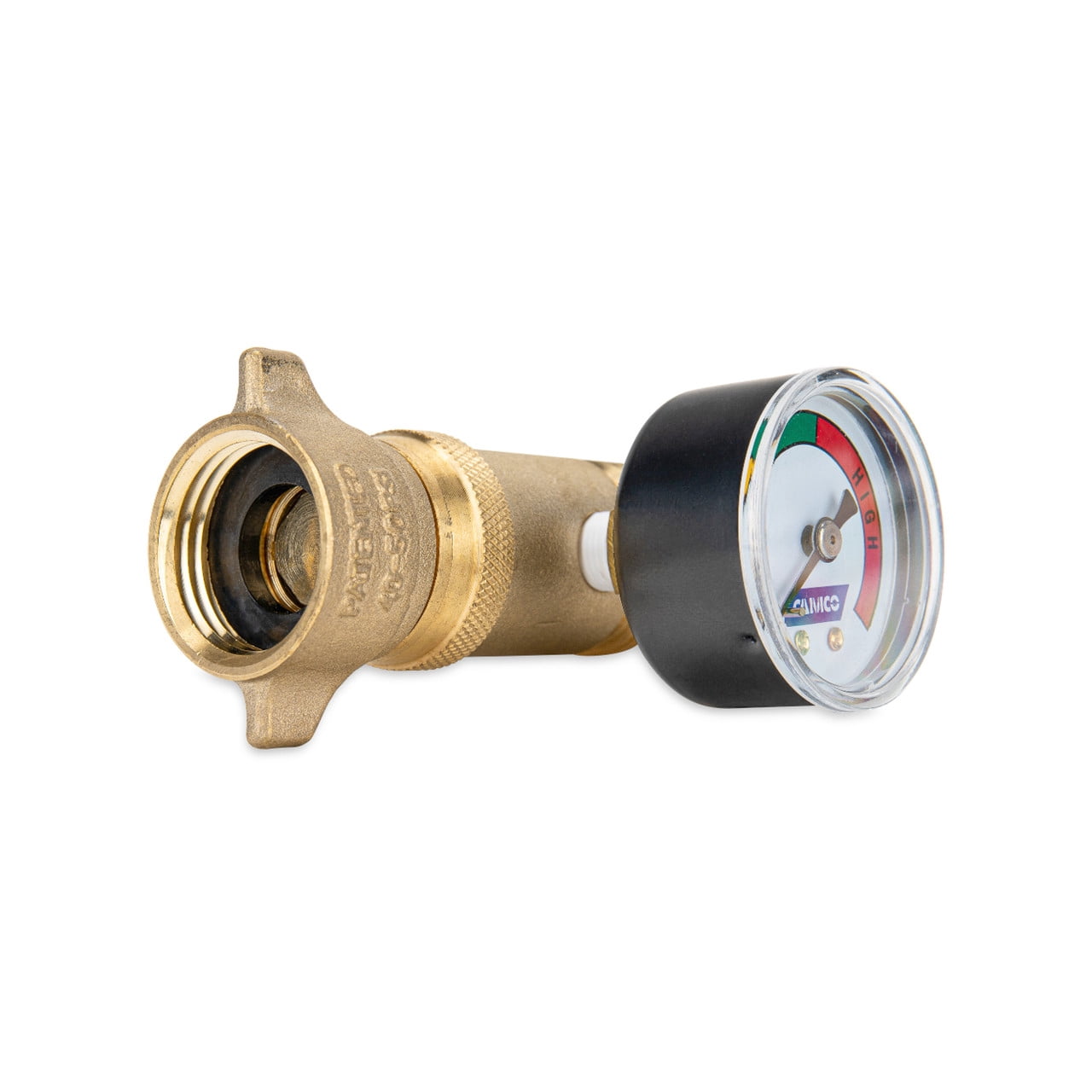 Camco RV Water Pressure Regulator with Gauge (Brass, 0.75 in) nb7sy
