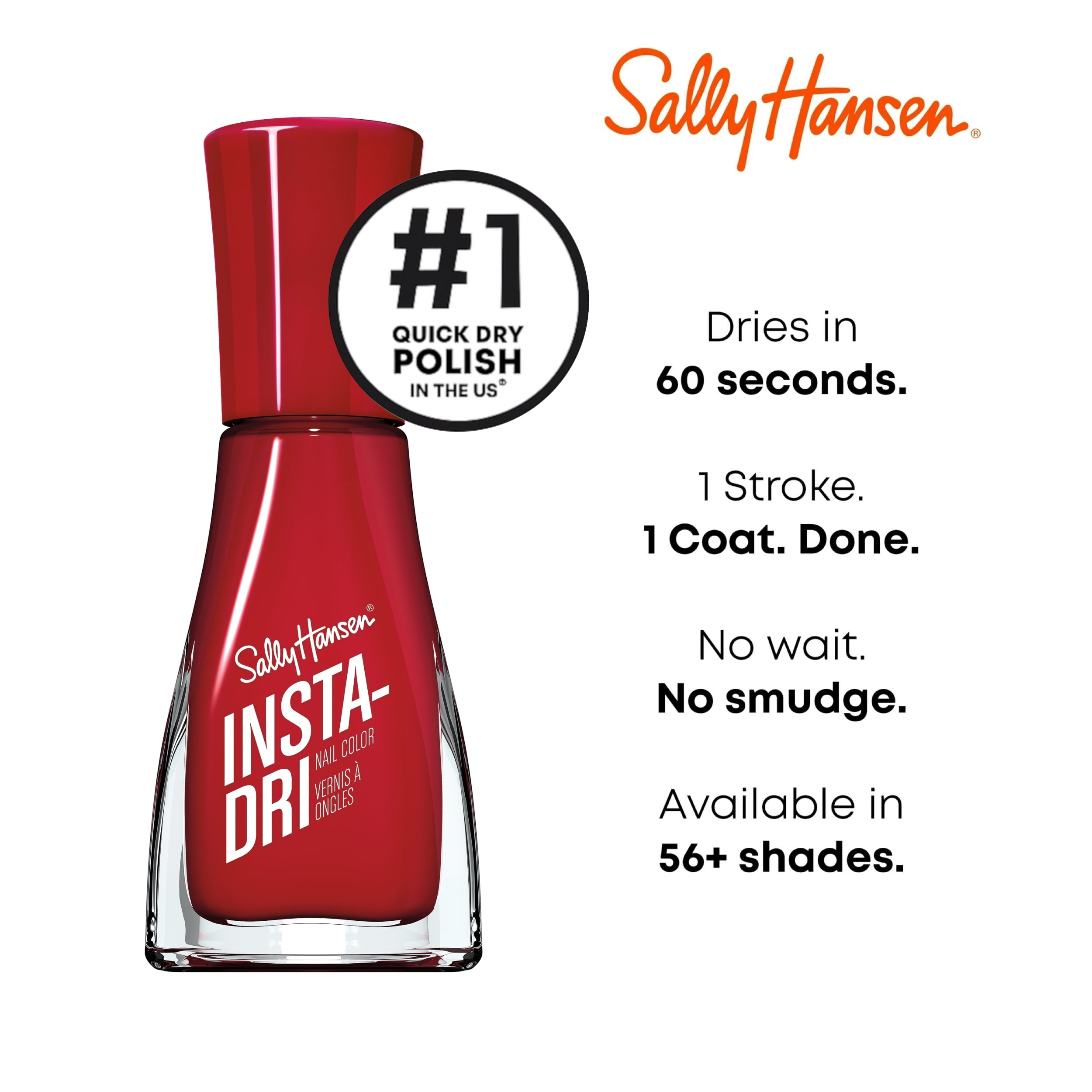 Sally Hansen Insta-Dri Nail Polish, High-Shine Quick-Dry Formula (Asap Apple, 0.31 fl oz) lqw1r