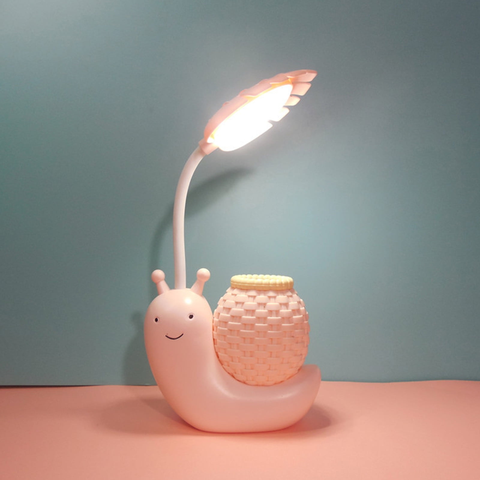 Uhuya Snail LED Desk Lamp Eye Protection Reading Light (Pink, 1 Pack) 7ljb9