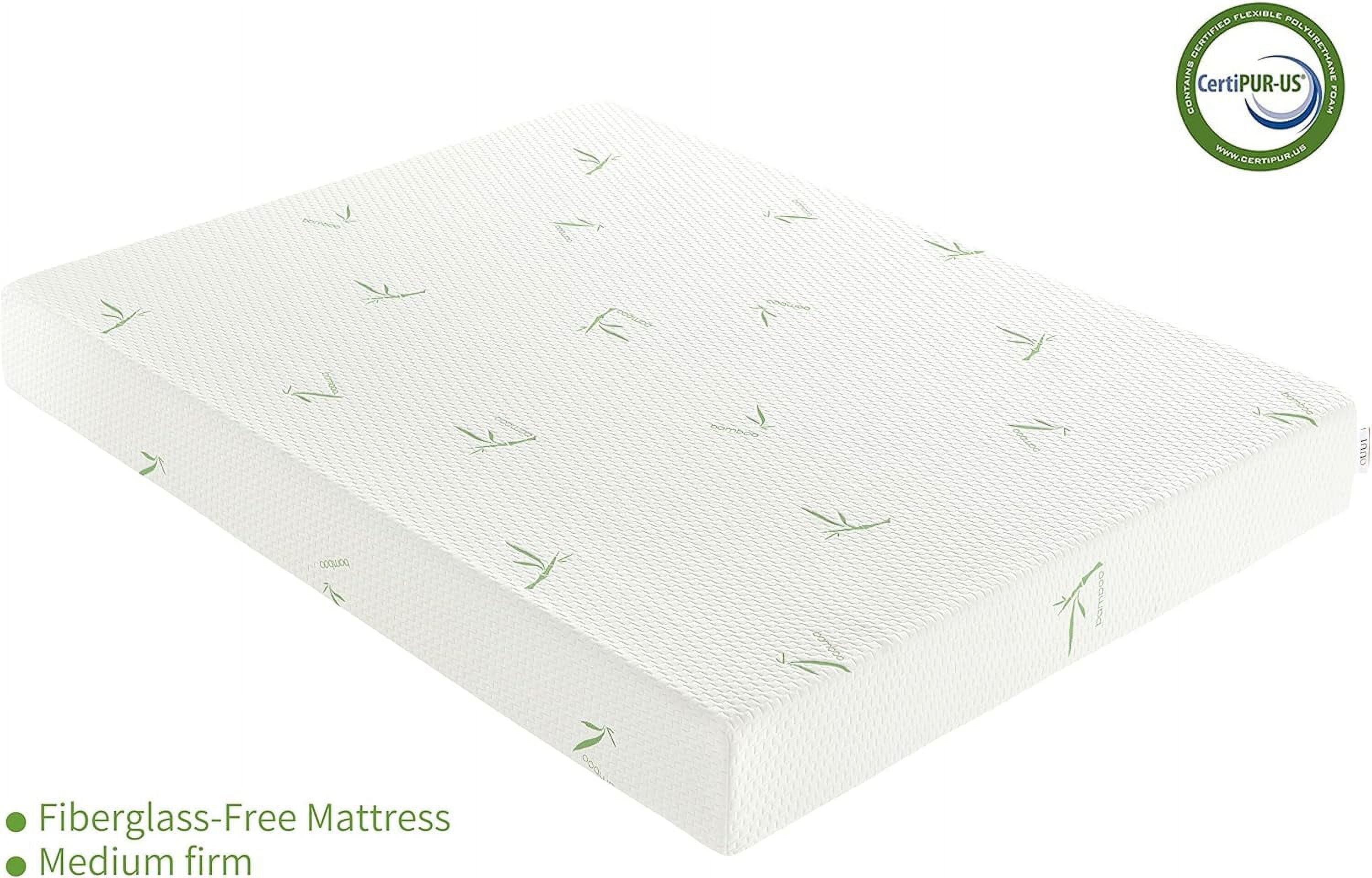 OUUI Twin Memory Foam Mattress, 8 Inch Gel Infused Mattress with Breathable Bamboo Cover (White, Twin) v36mw