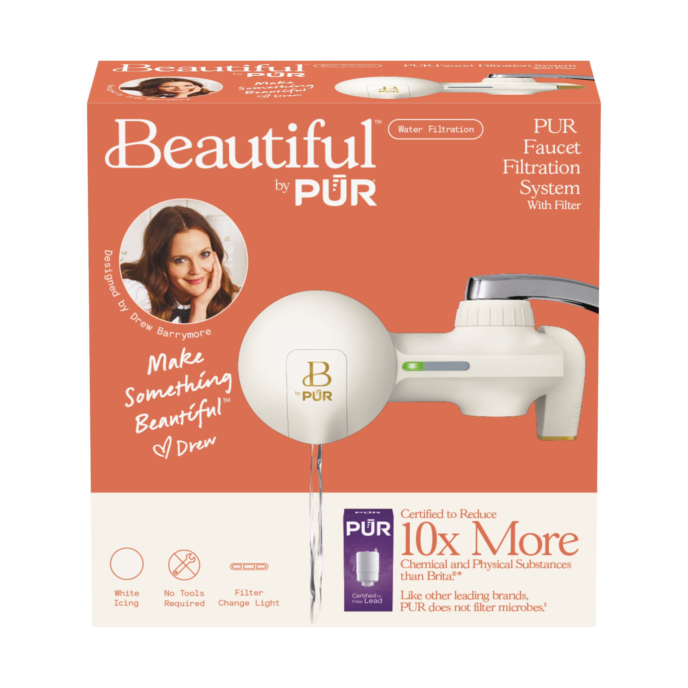 PUR Faucet Mount Water Filtration System with Filter (White Icing, 100 Gallon Capacity) yfd1r