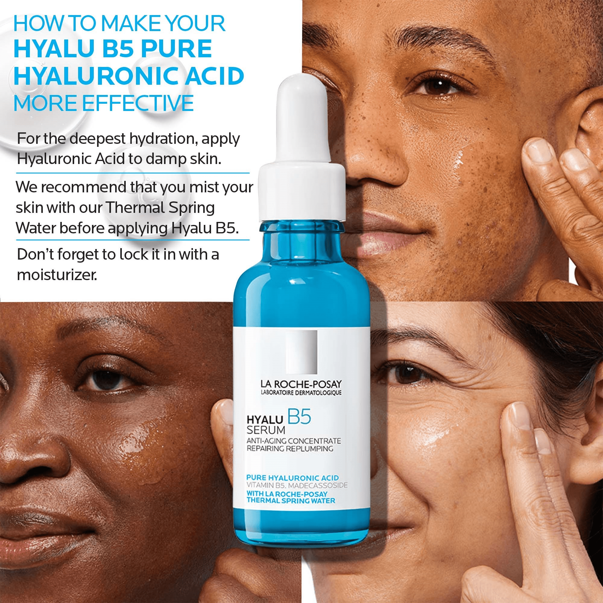 La Roche-Posay Hyalu B5 Pure Hyaluronic Acid Serum for Face, Anti-Aging Hydrating Formula (1.7 fl oz) pofpn