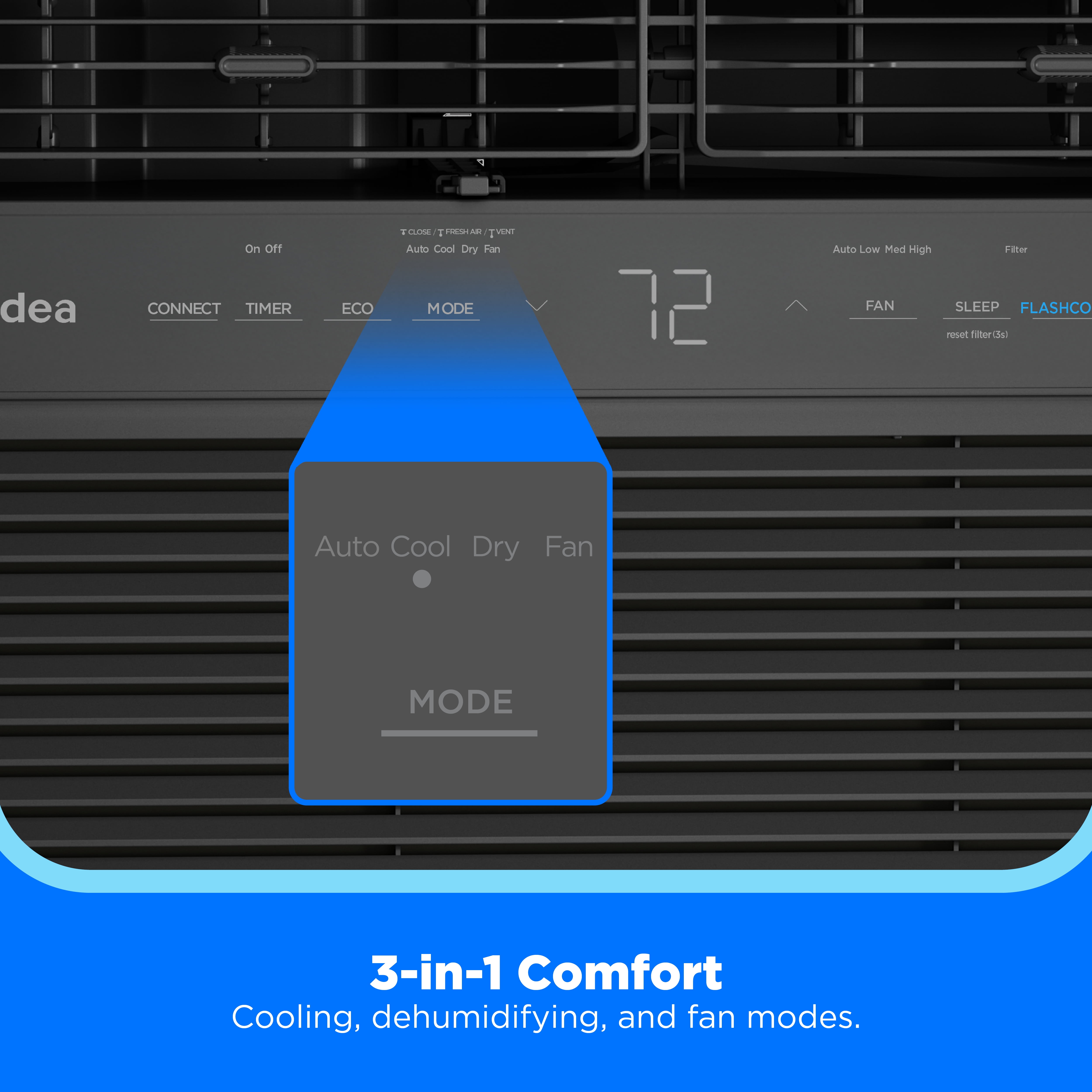 Midea 12,000 BTU Smart Inverter Window Air Conditioner, Quiet Cooling for Rooms Up to 550 sq ft, Wi-Fi Enabled (Black, 51 lb) 517cf