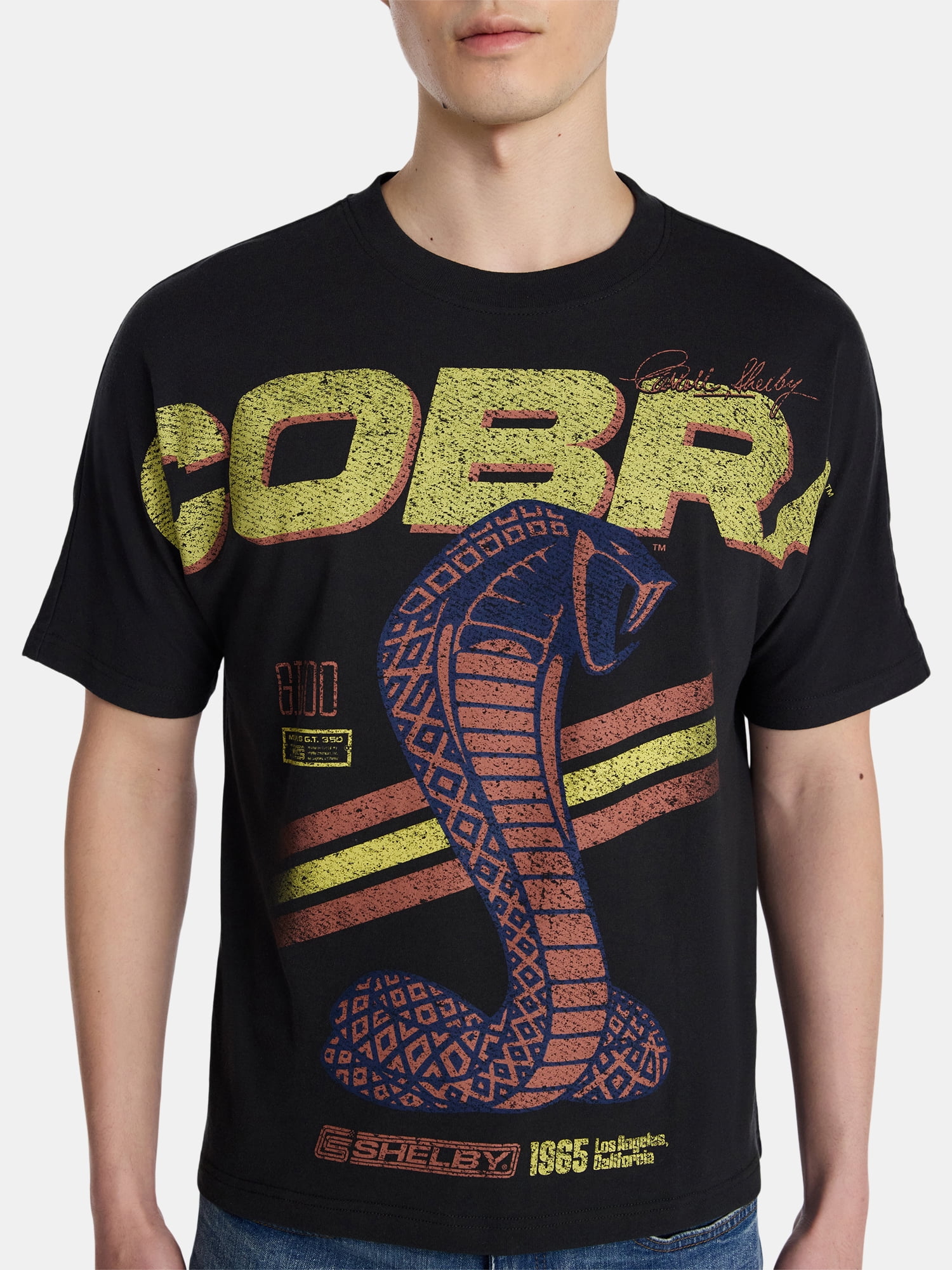 Shelby Cobra Men's Graphic Tee Short Sleeve Crewneck Shirt (Black, XS-3XL) 56vgz