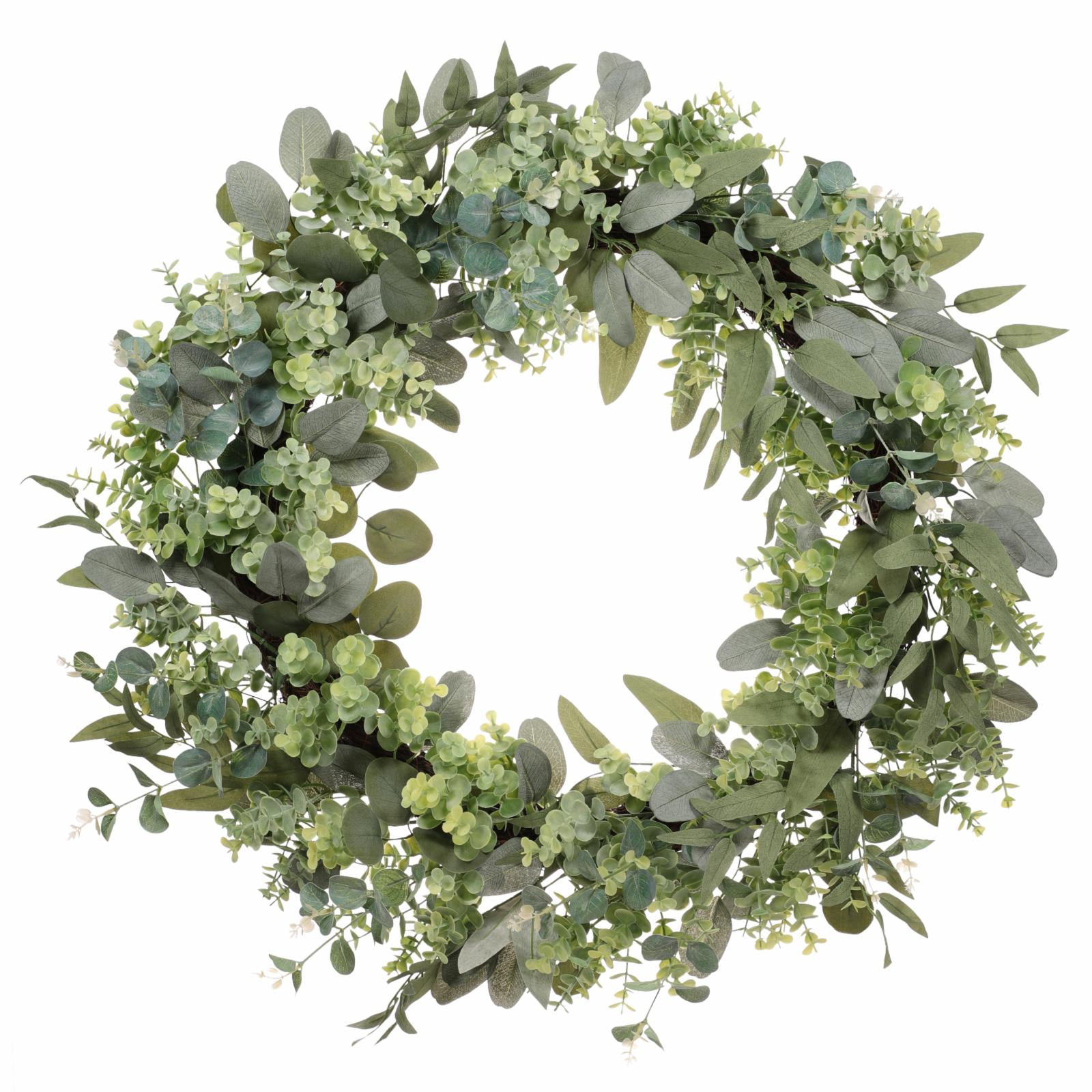 Puleo International Artificial Eucalyptus Spring Wreath with Creeping Jenny Leaves (Green, 30 in) 7bo0p