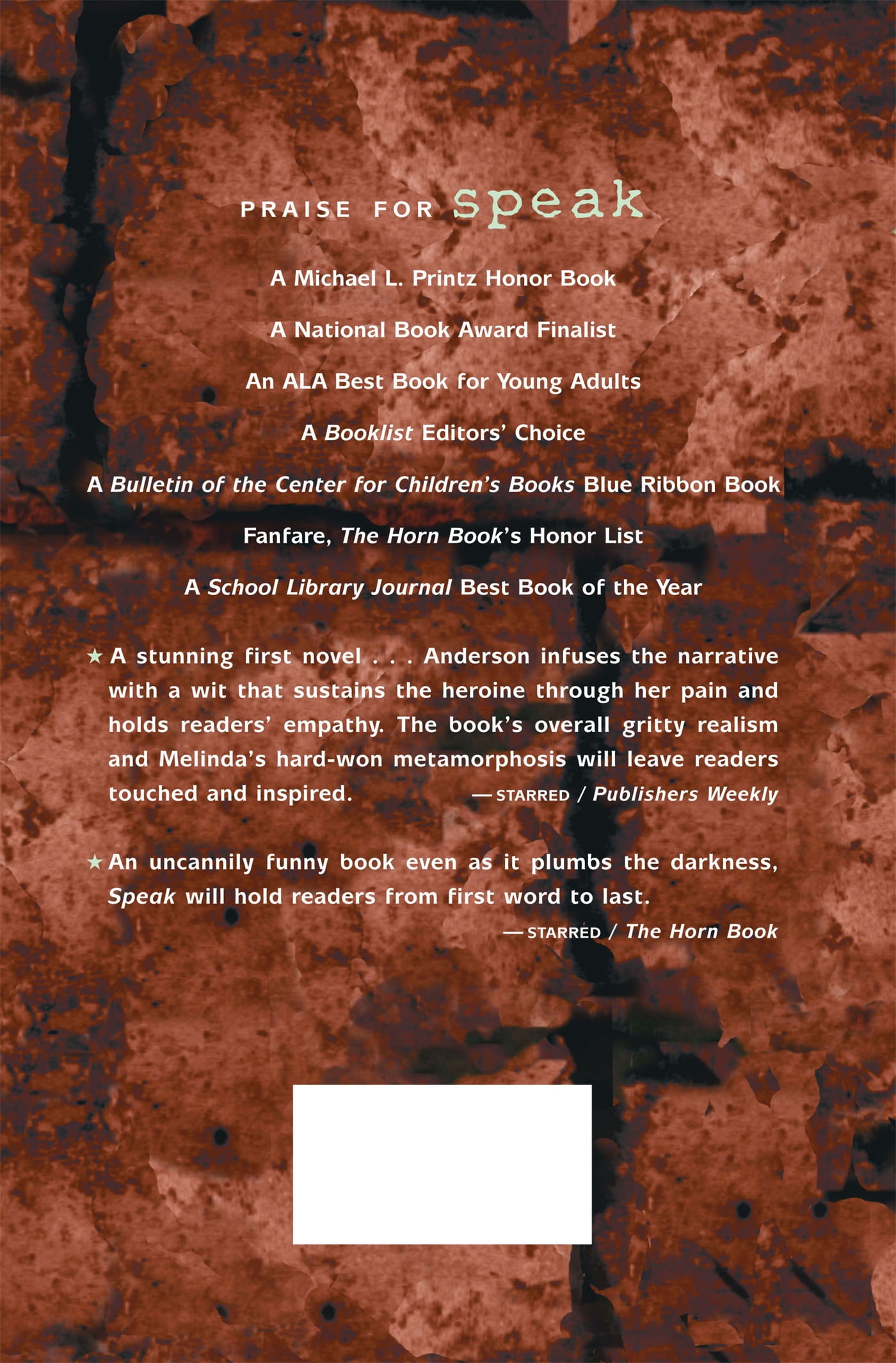 Laurie Halse Anderson Speak: A National Book Award Finalist Young Adult Novel (Paperback) r57x5